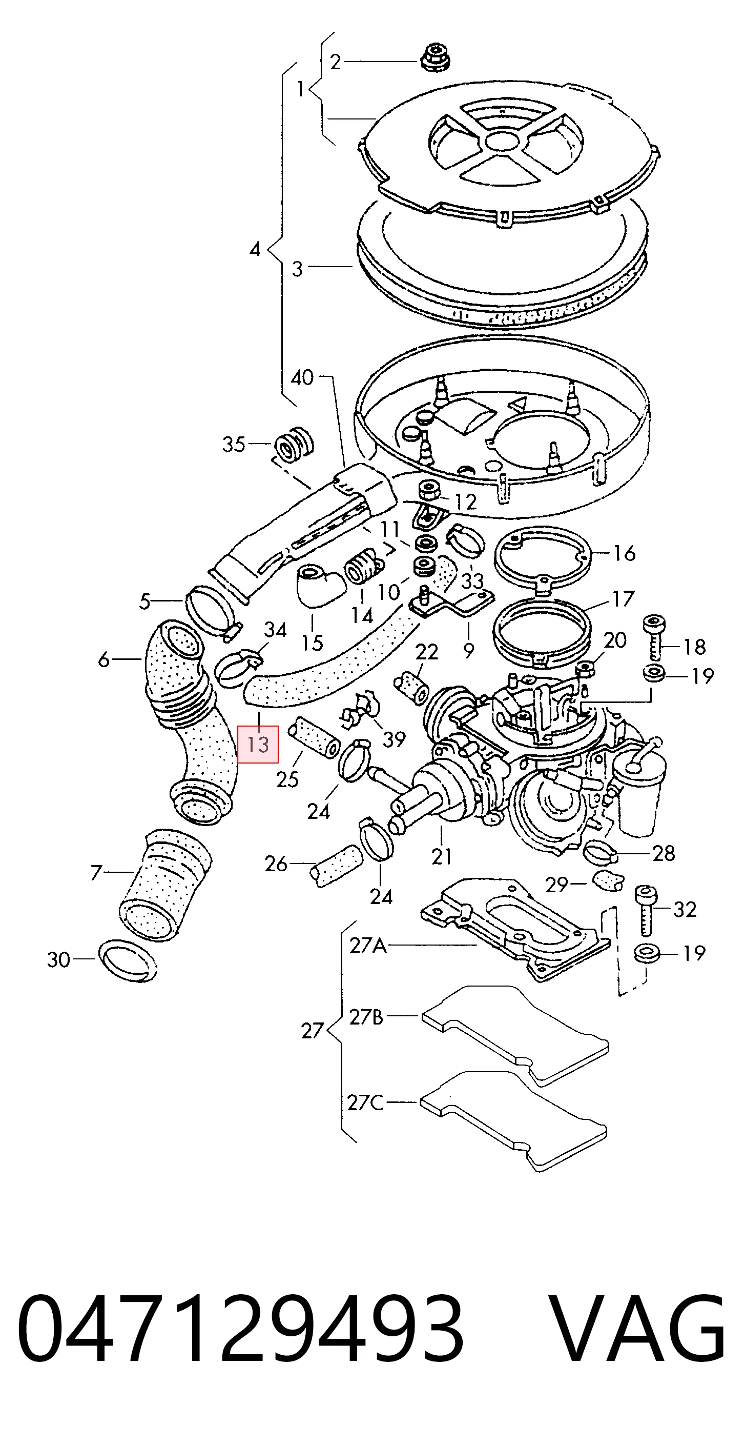 Cano derivado de ventilação de cárter (de separador de óleo) para Skoda Felicia 6U5, 795