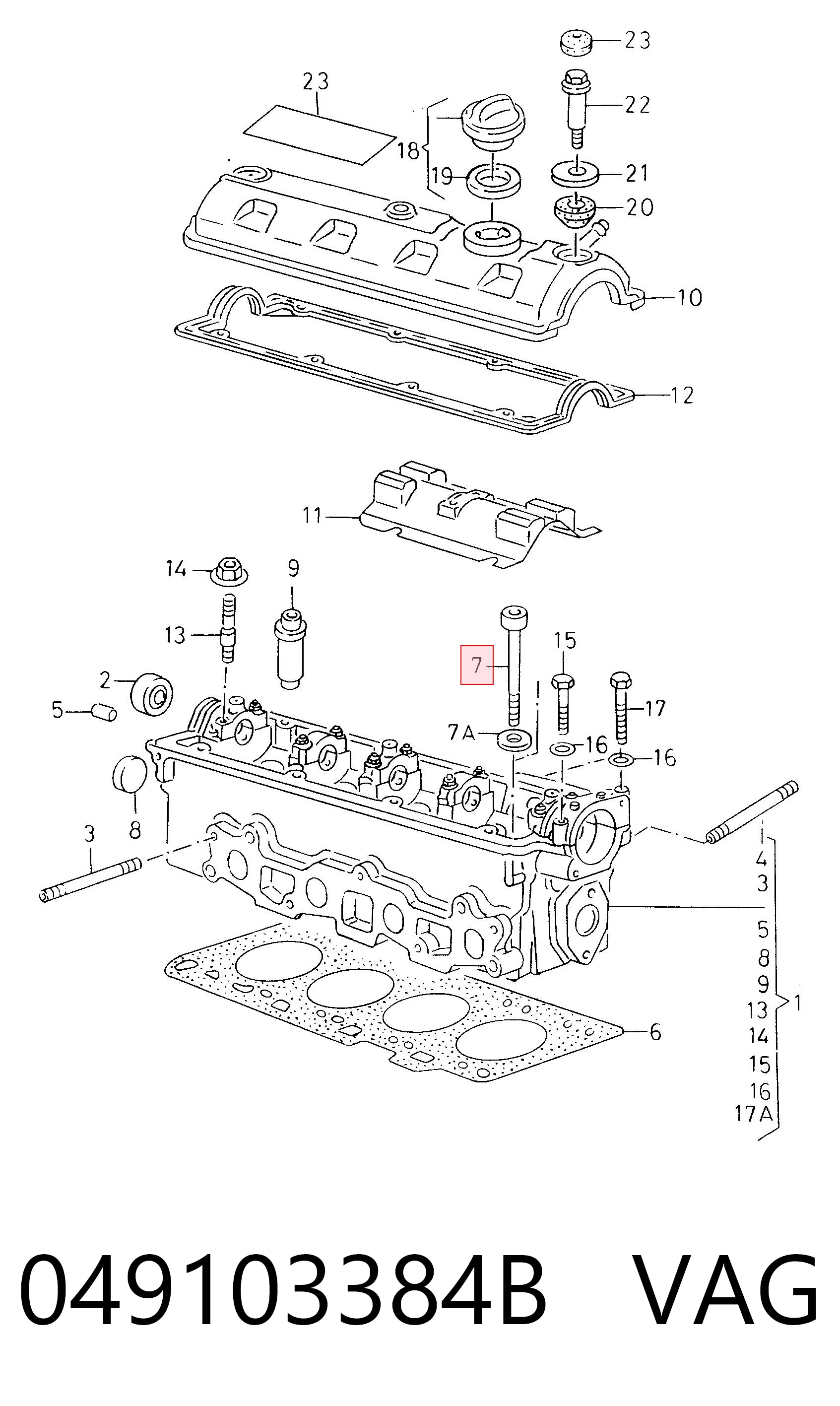 049103384B VAG Parafuso de cabeça de motor (CBC)