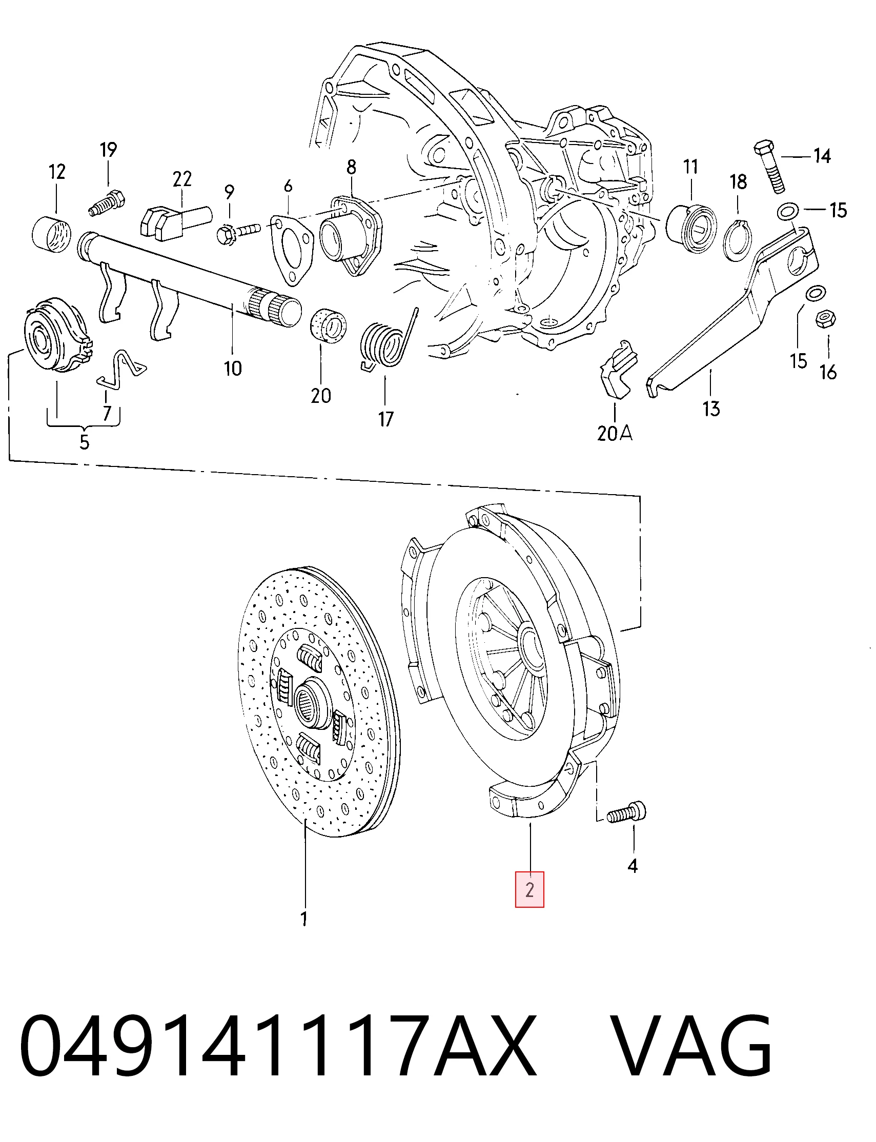 Cesta de embraiagem Volkswagen Passat B2 32B