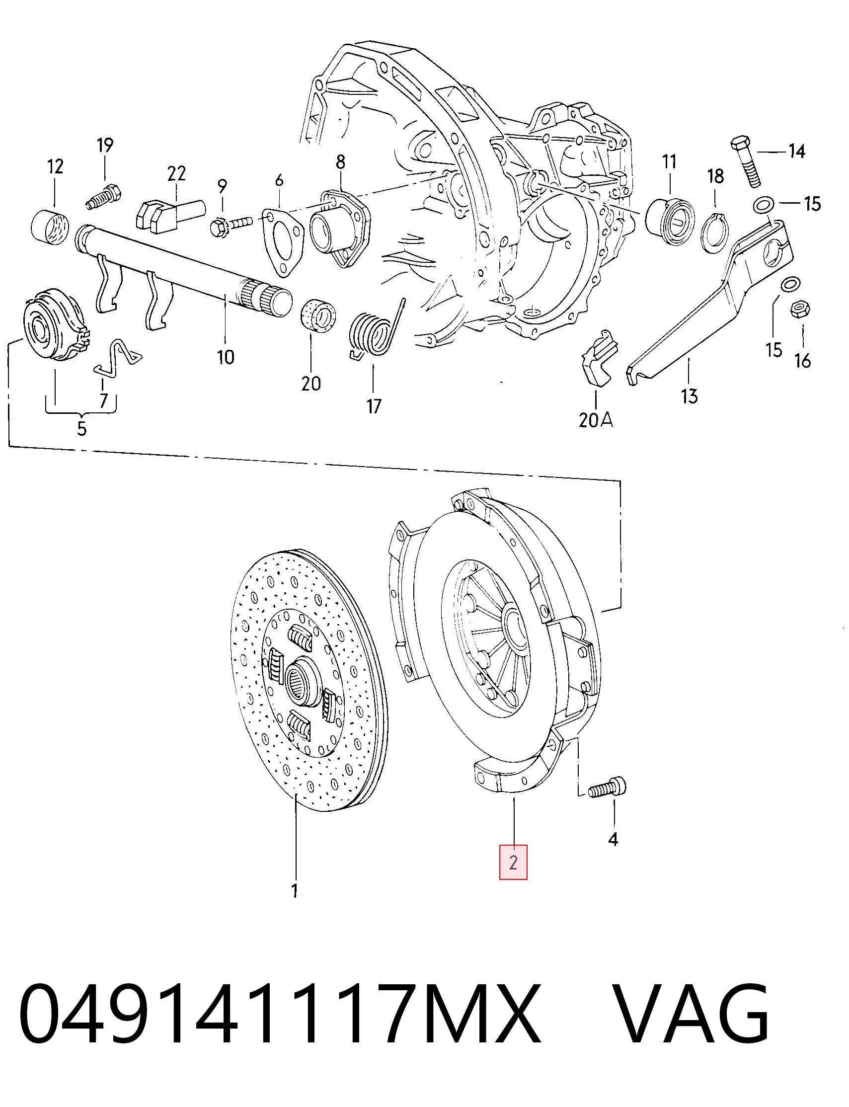 Cesta de embraiagem para Volkswagen Passat B2 32B
