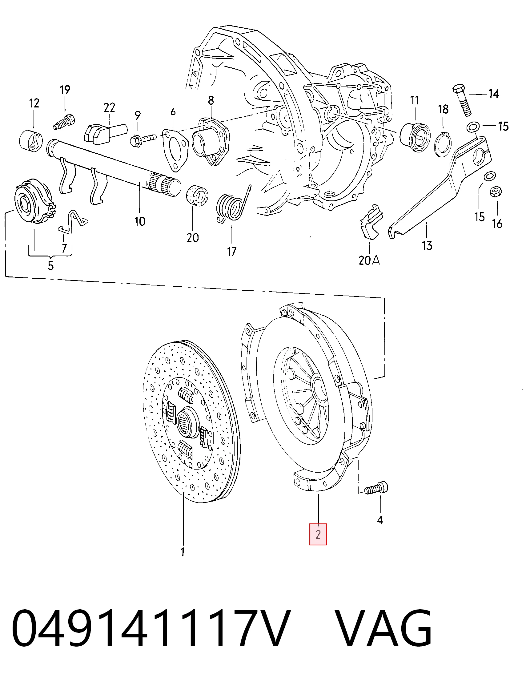 Cesta de embraiagem Volkswagen Passat B2 32B