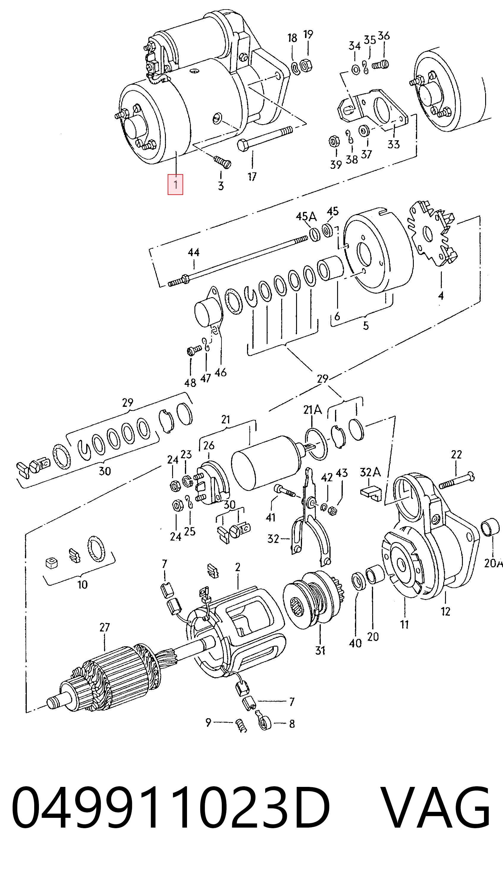 049911023D VAG Motor de arranco