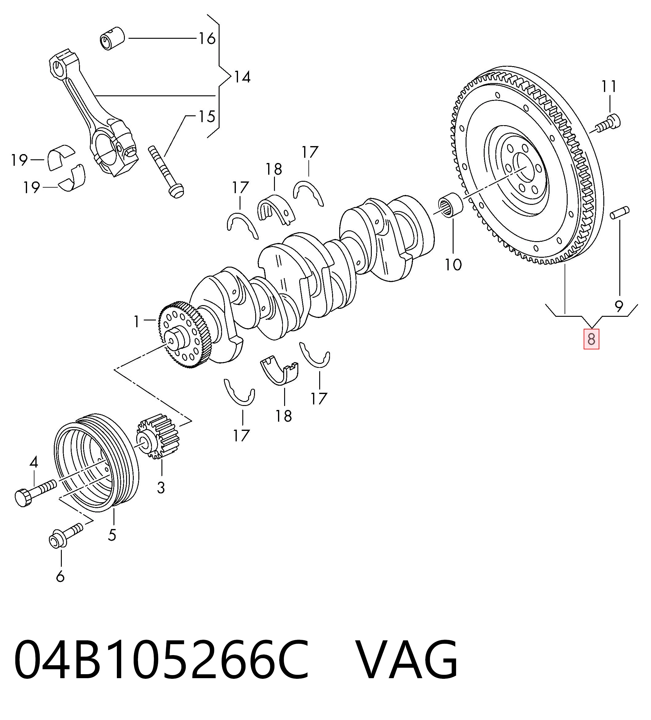 415094409 INA Volante de motor
