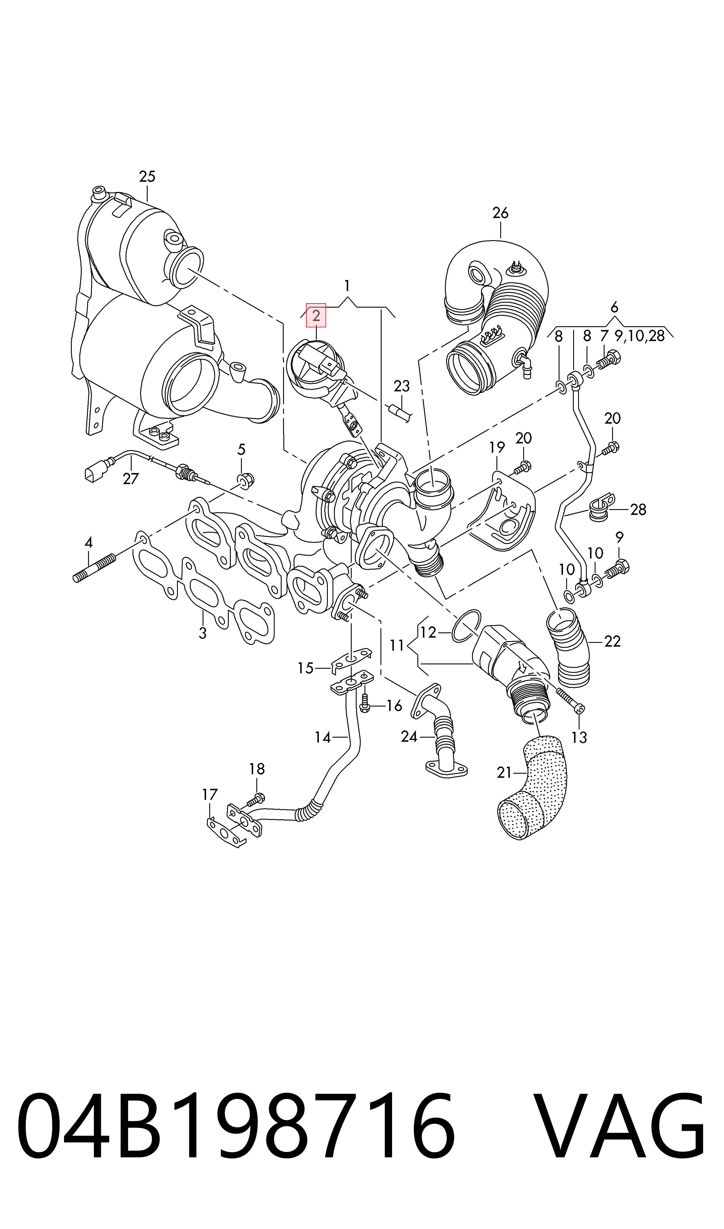 04B198716 VAG Turbina