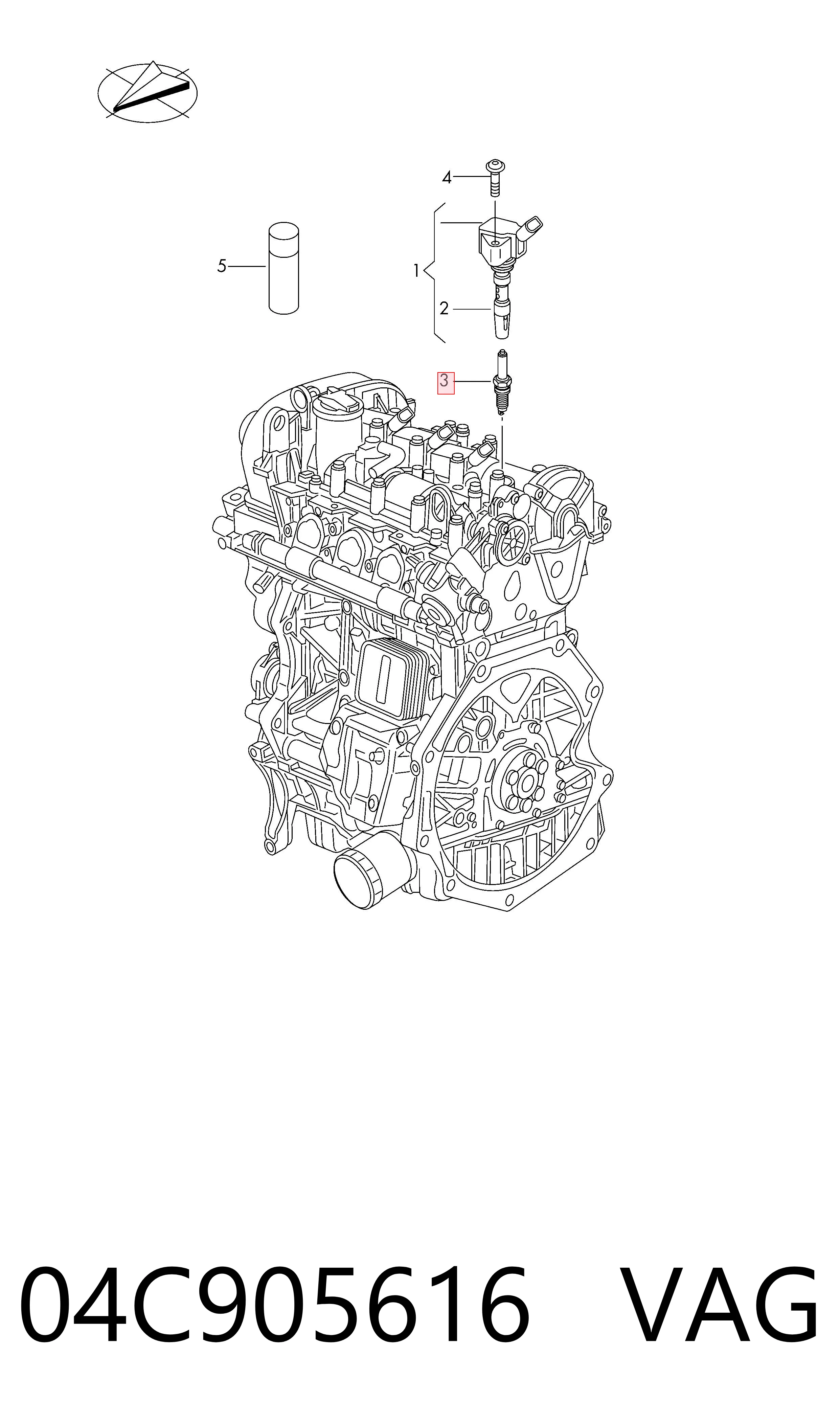 04C905616 VAG Vela de ignição
