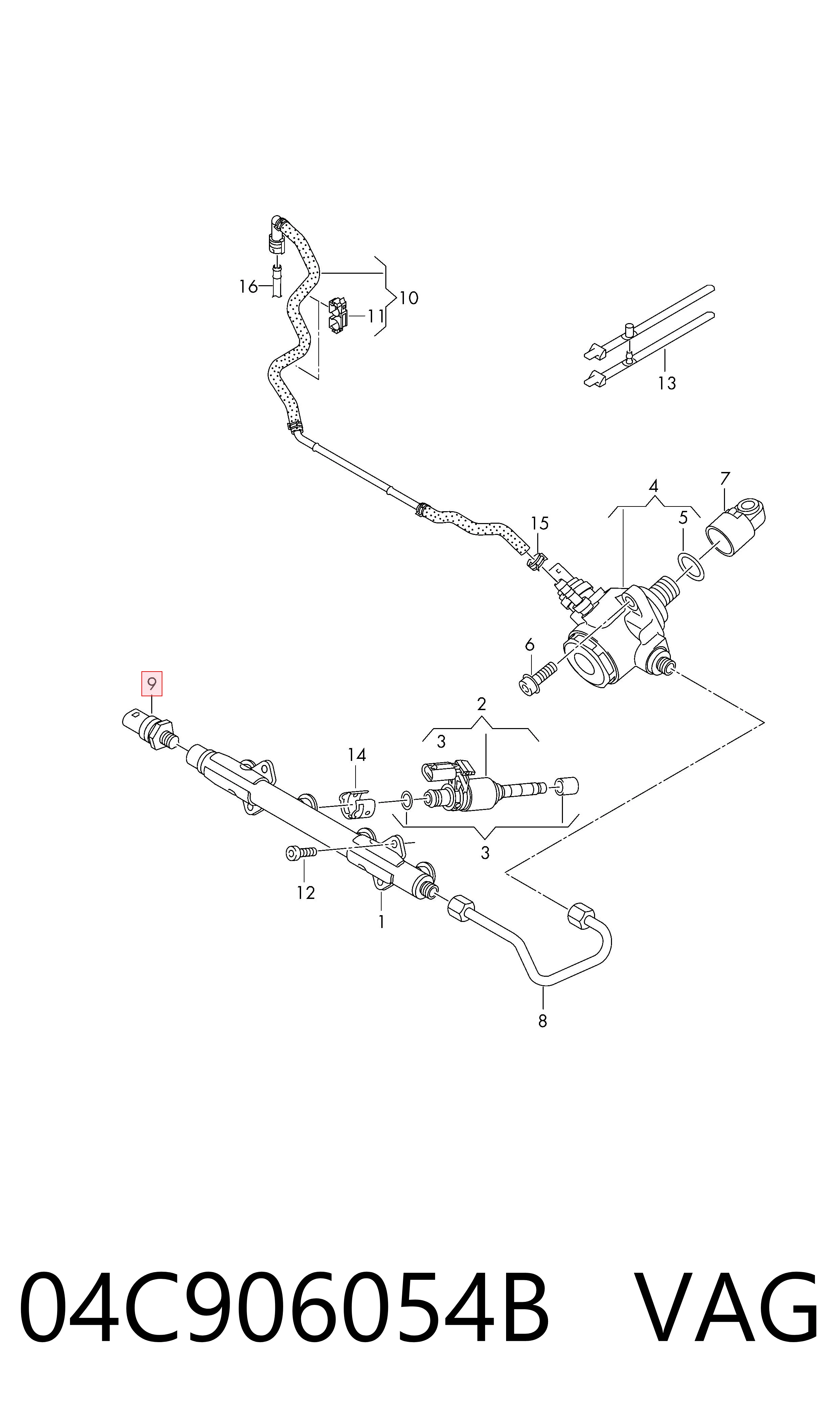  Sensor de pressão de combustível Volkswagen Tiguan Allspace  SUV (BW2, BJ2) (2017 - 2026) Allspace 