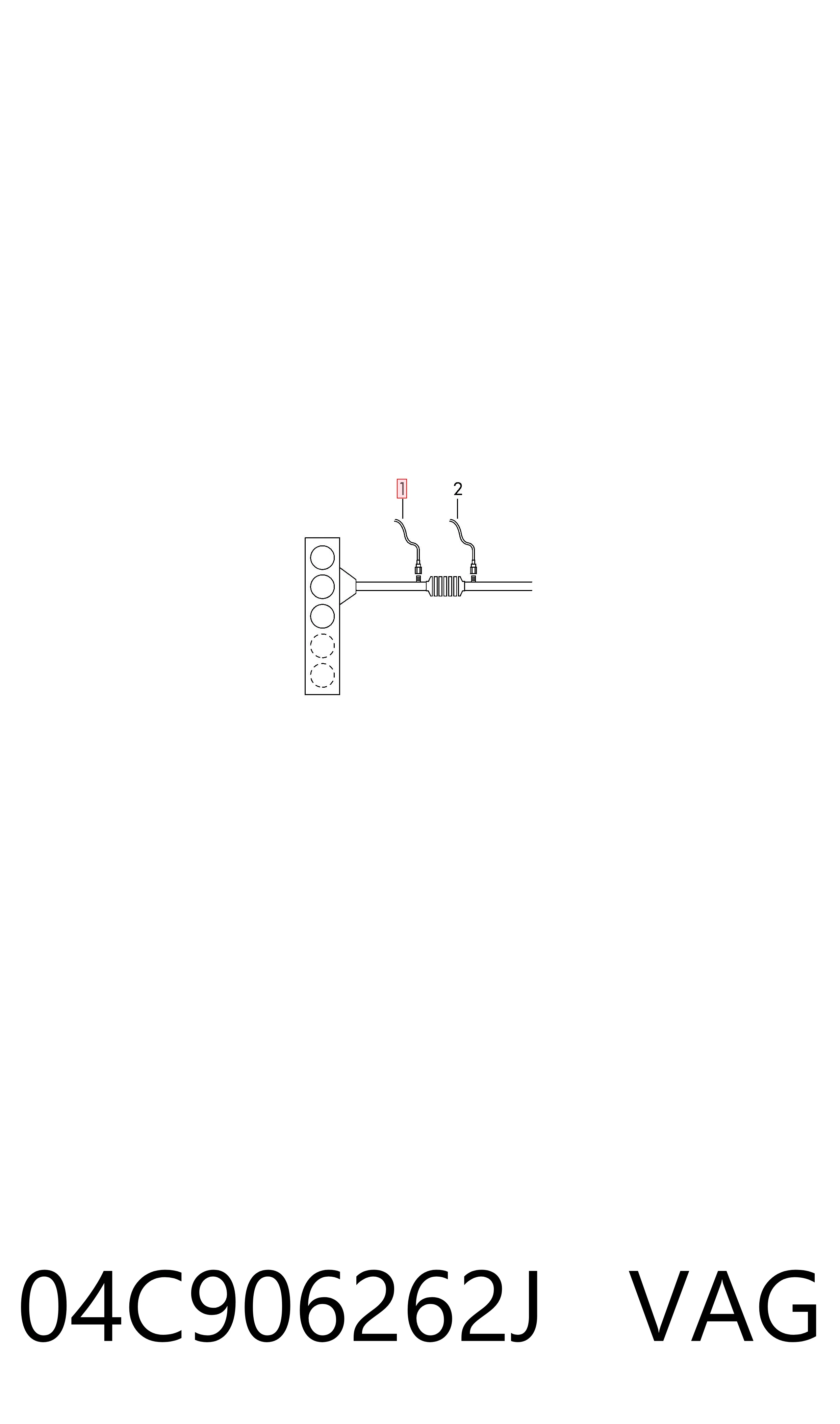 Sonda lambda, sensor de oxigênio até o catalisador 04C906262J VAG