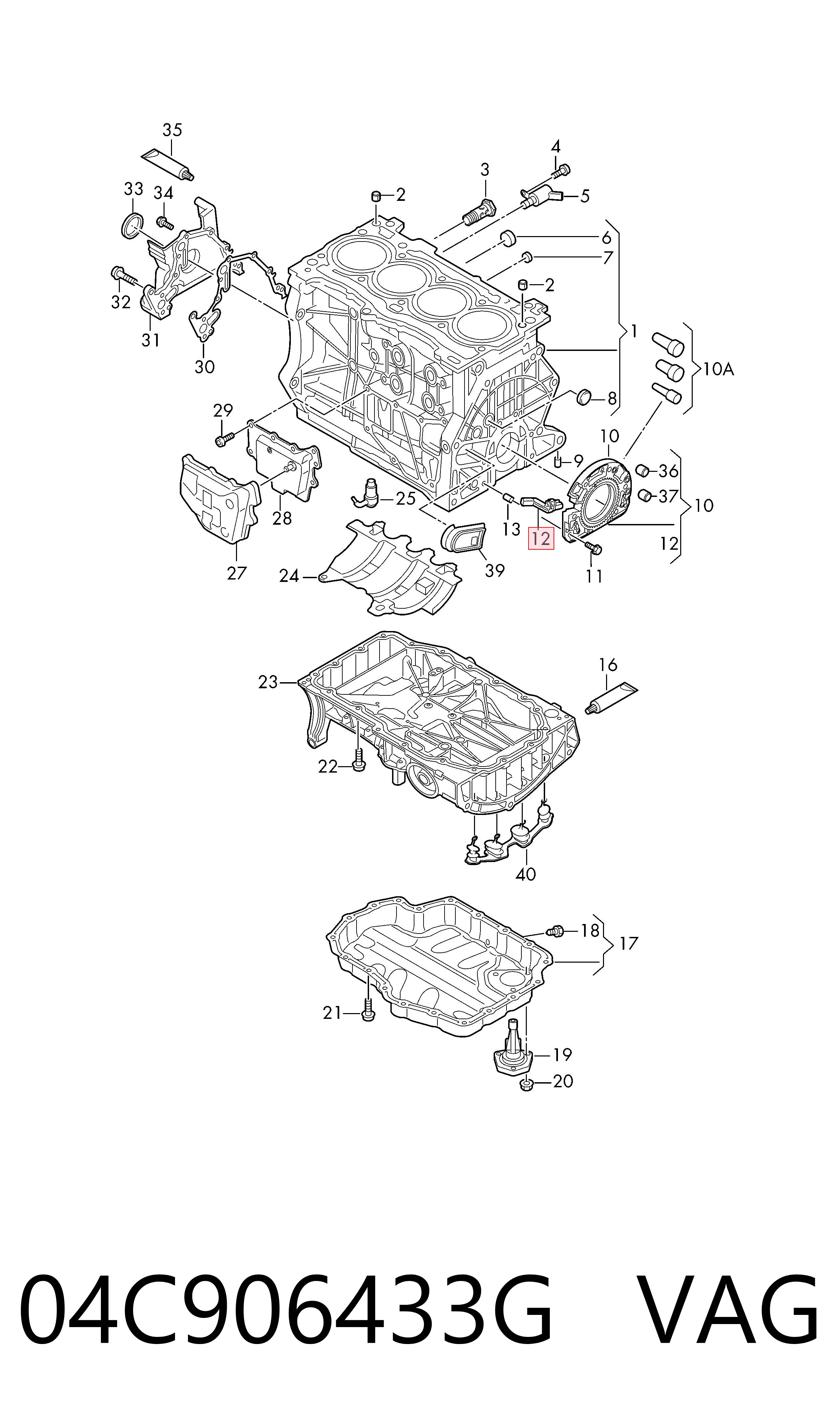 04C906433G VAG Sensor de posição (de revoluções) de cambota