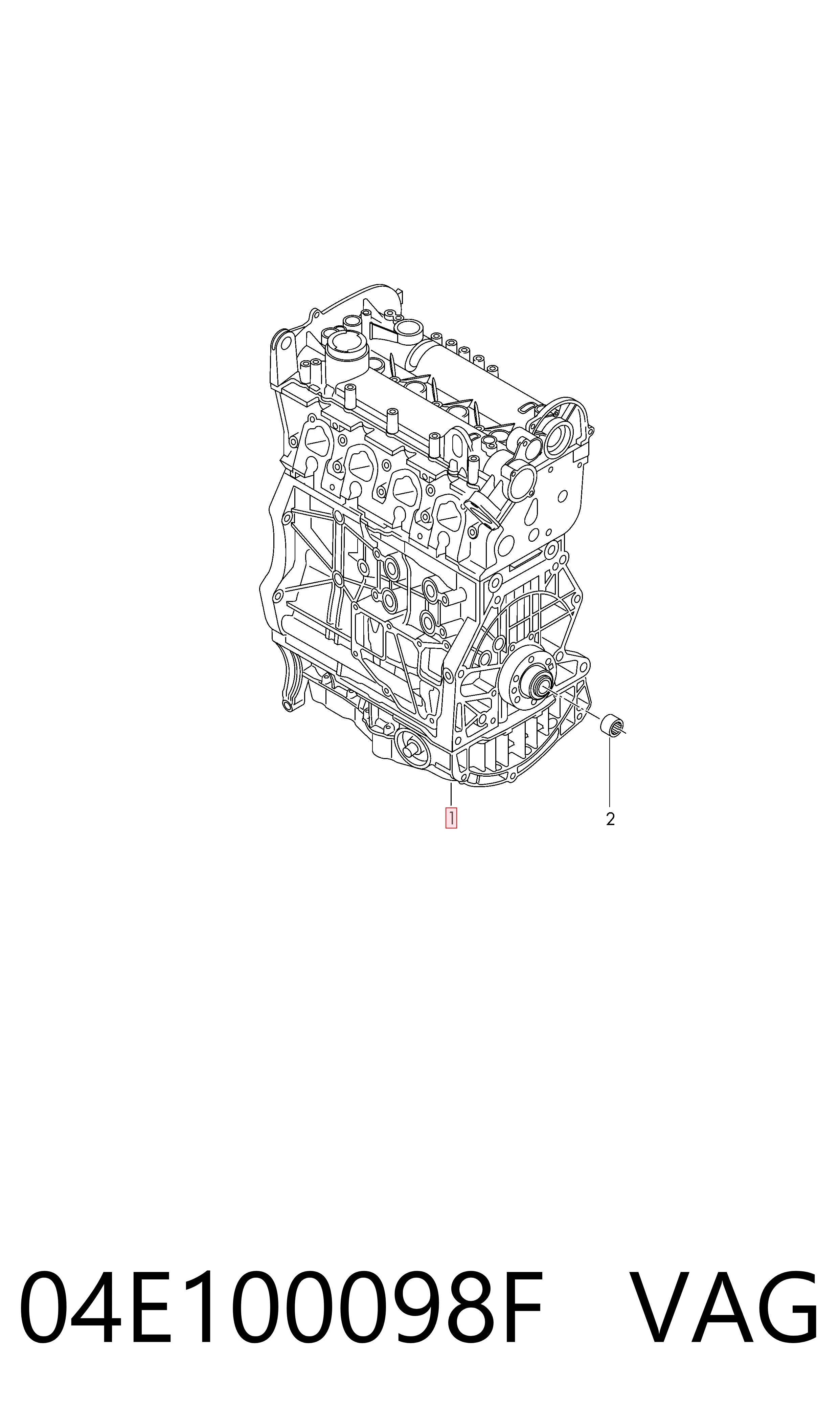 04E100098F VAG Motor montado