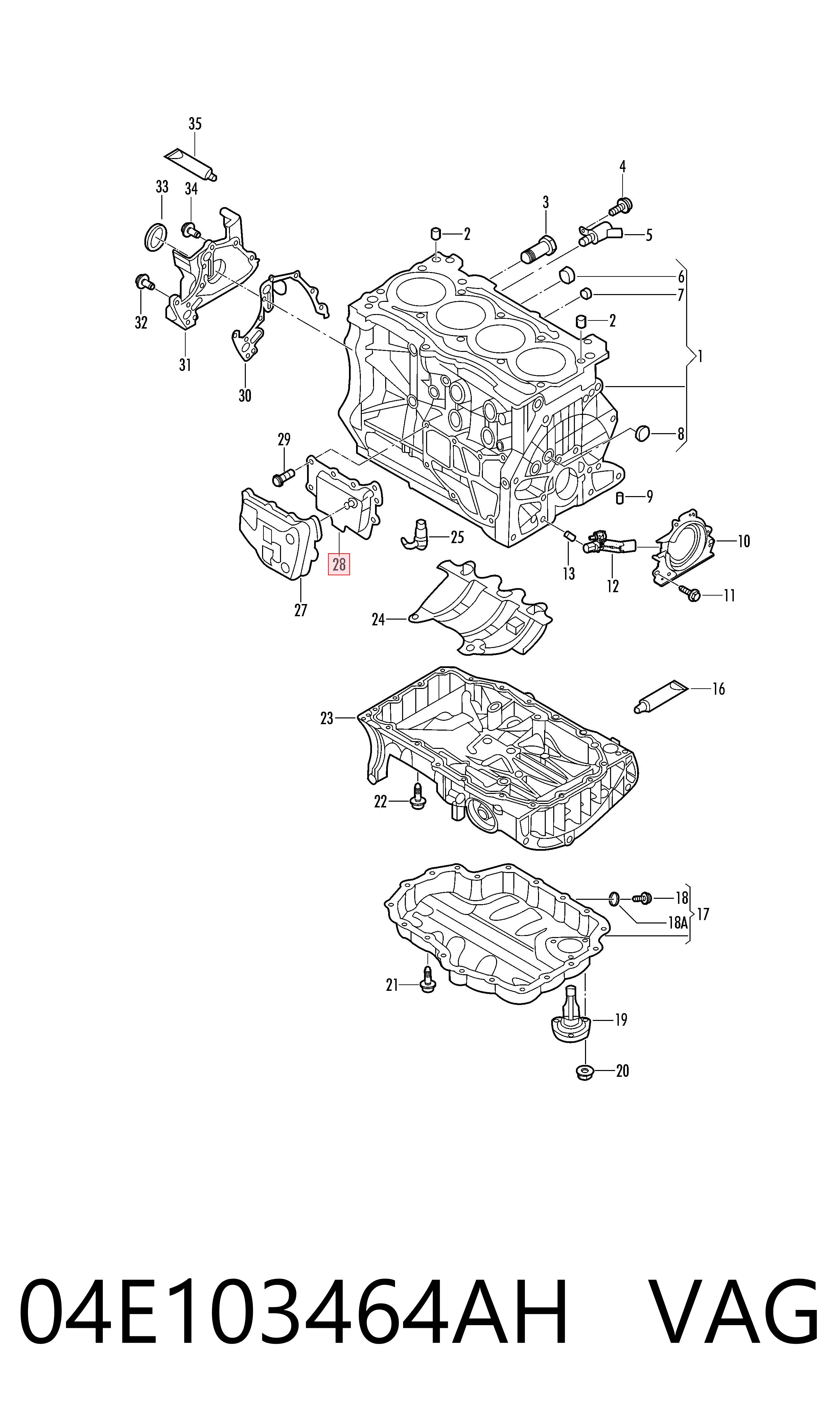 04E103464AH VAG Válvula PCV de ventilação dos gases de cárter