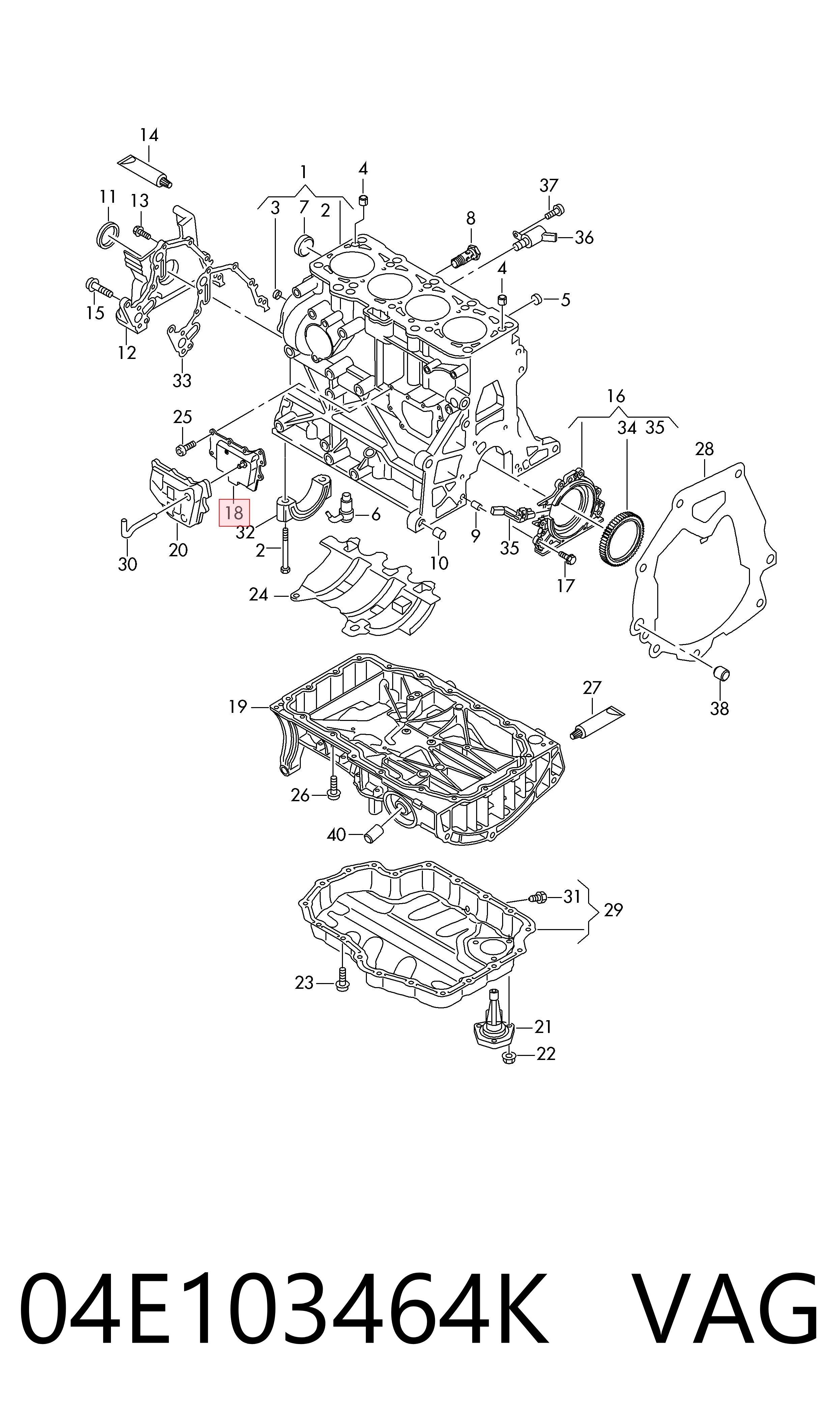 Receptor de óleo (coletor de óleo) Volkswagen Jetta VII BU3, BU4