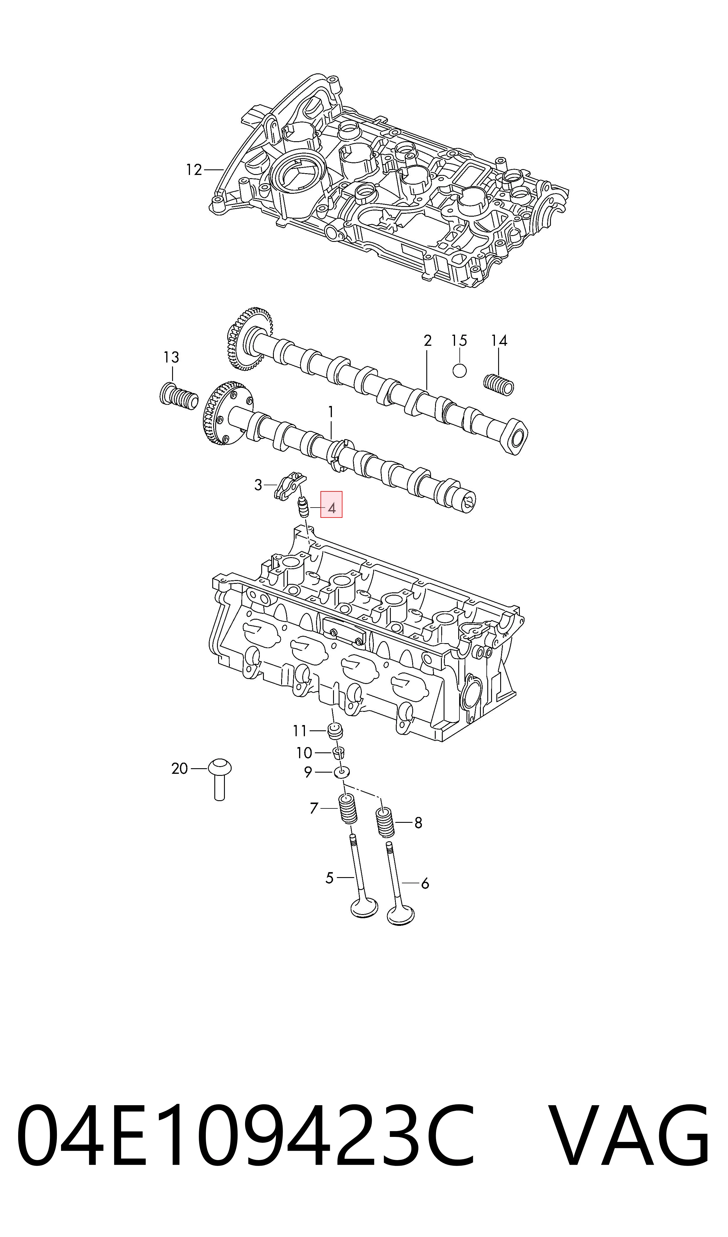 Compre Compensador hidrâulico (empurrador hidrâulico), empurrador de válvulas Audi A6 