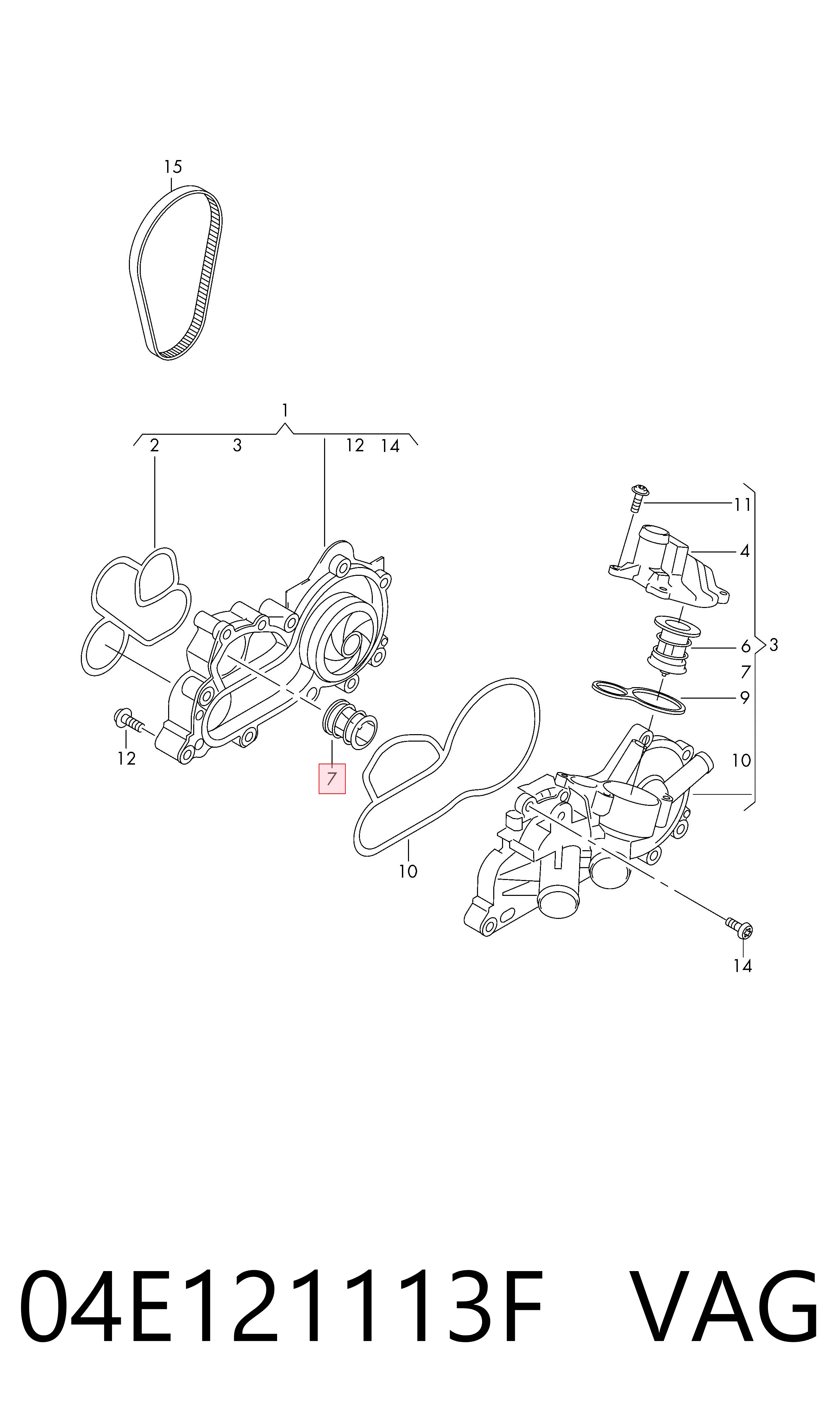 04E121113F VAG Termostato
