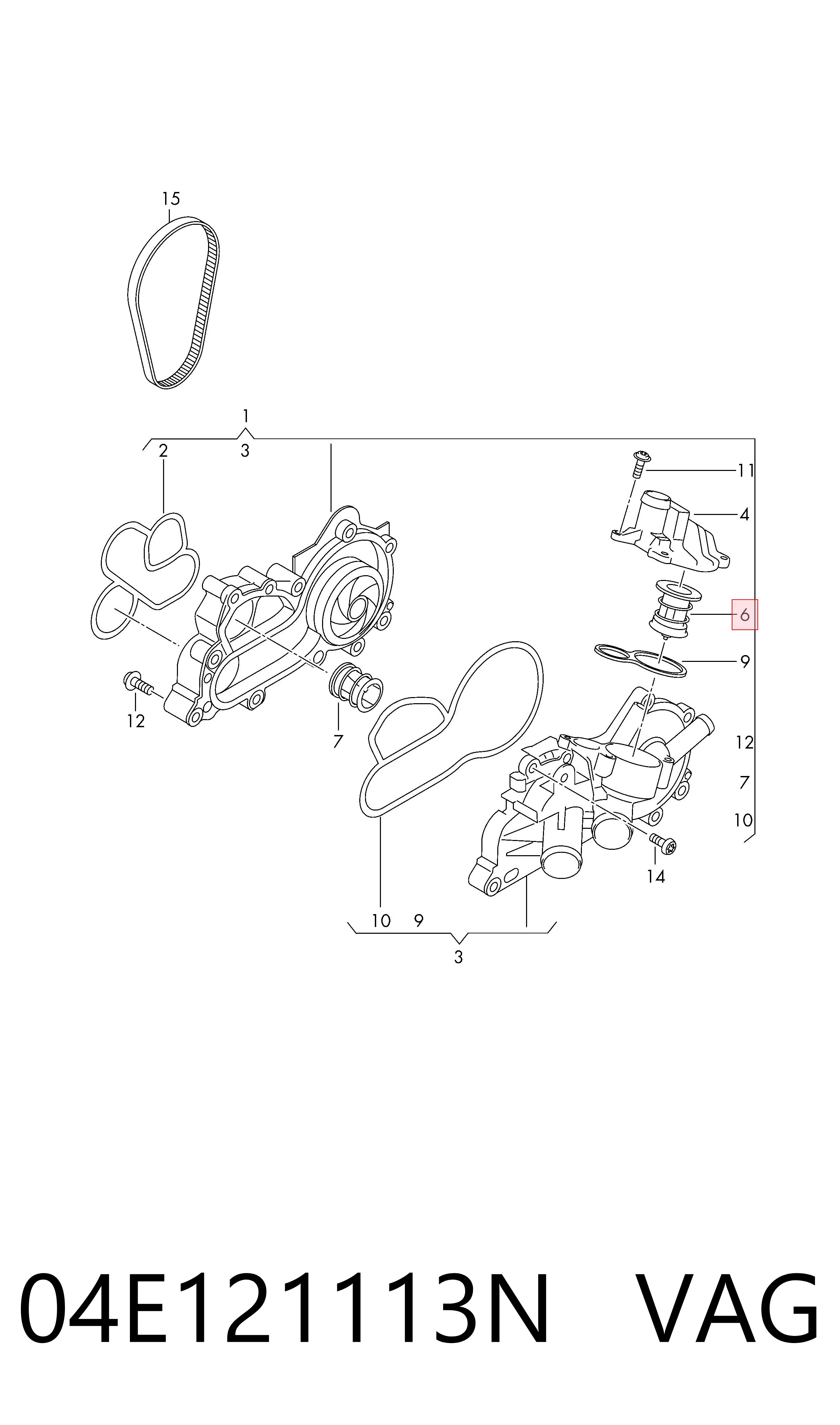 Termostato para Volkswagen Golf CD1, DA1
