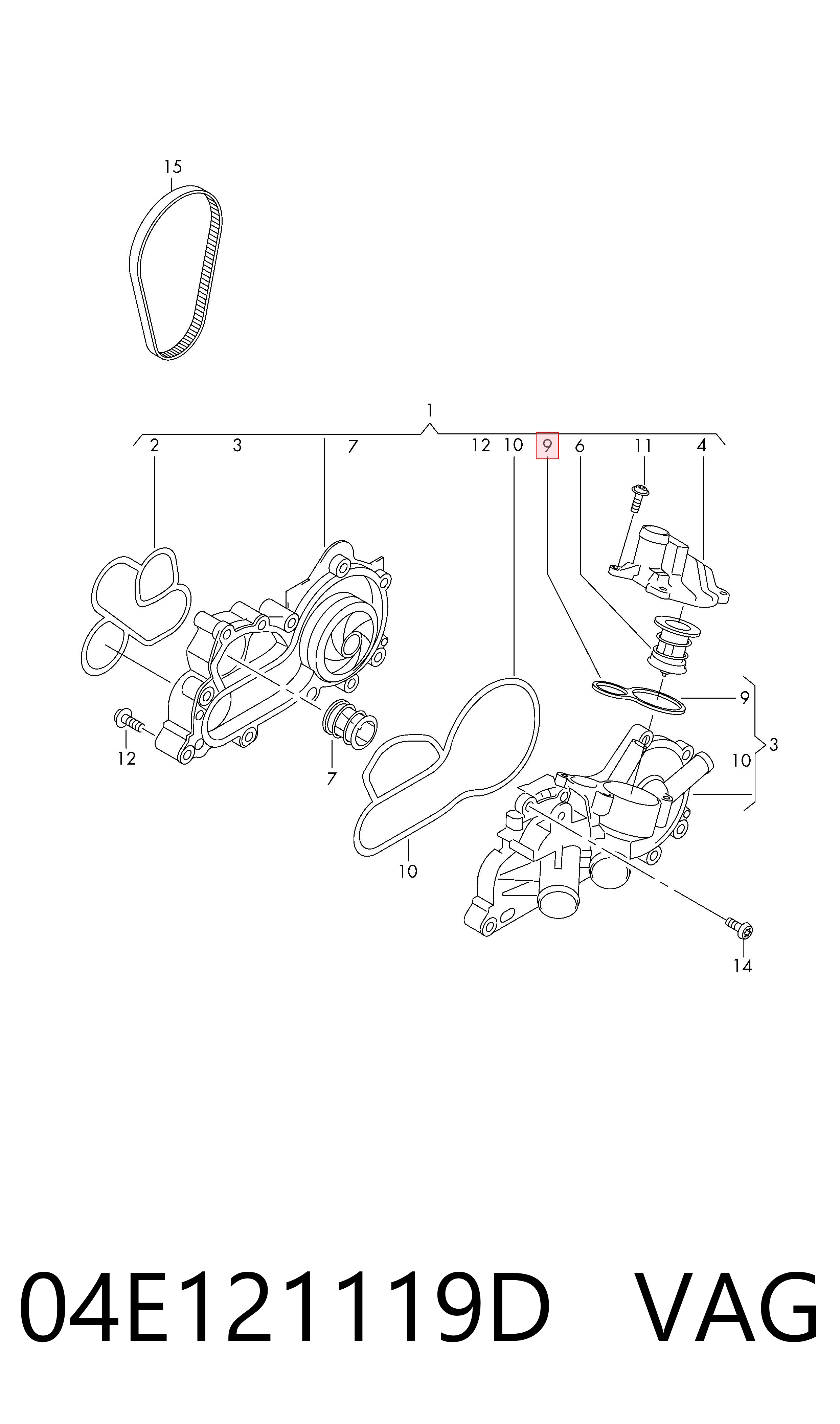  Vedante de termostato Volkswagen Polo VI hatchback (AW1, BZ1, AE1) (2017 - 2026) VI