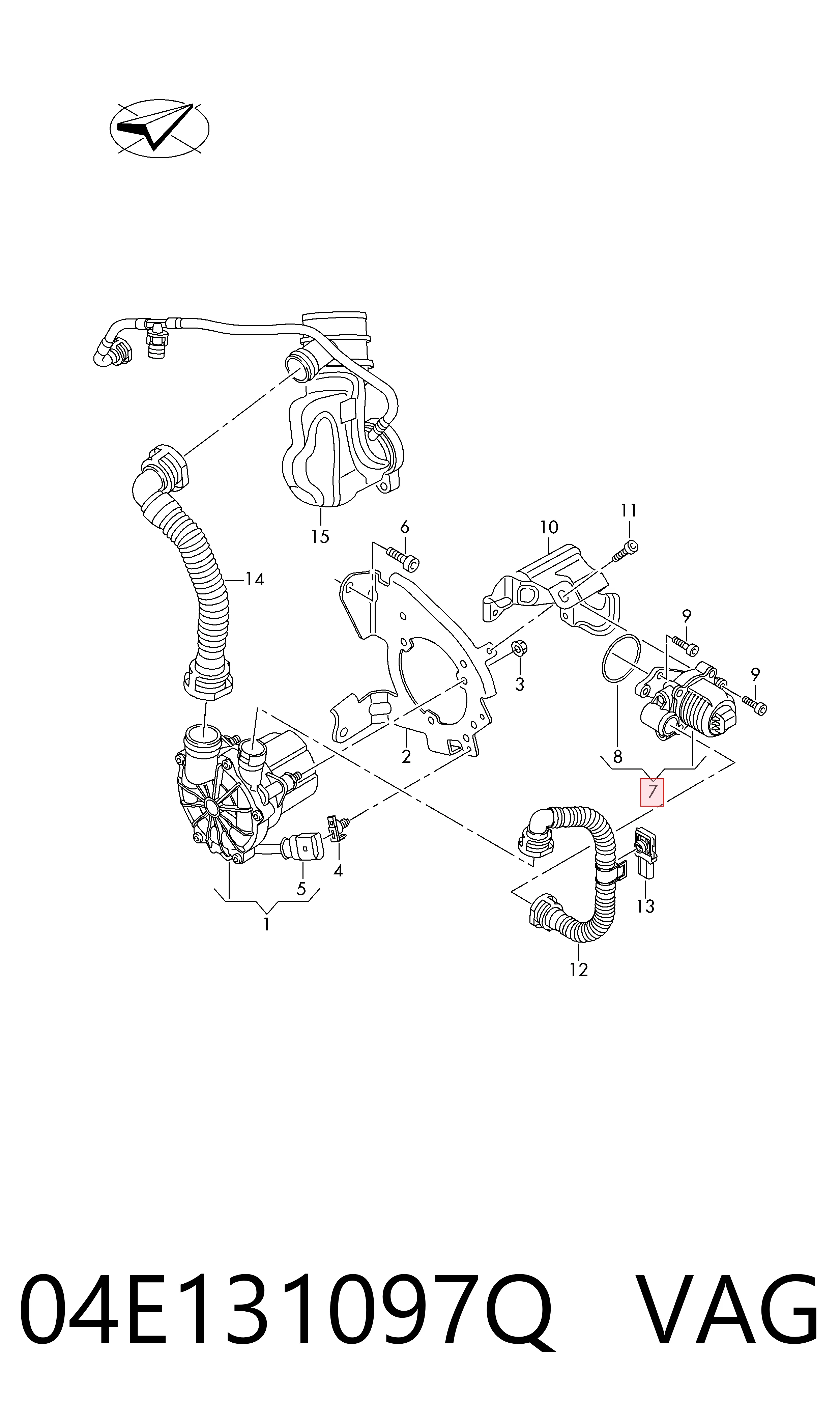 Válvula EGR de recirculação dos gases VAG 04E131097Q preço, a partir de 486,62 USD