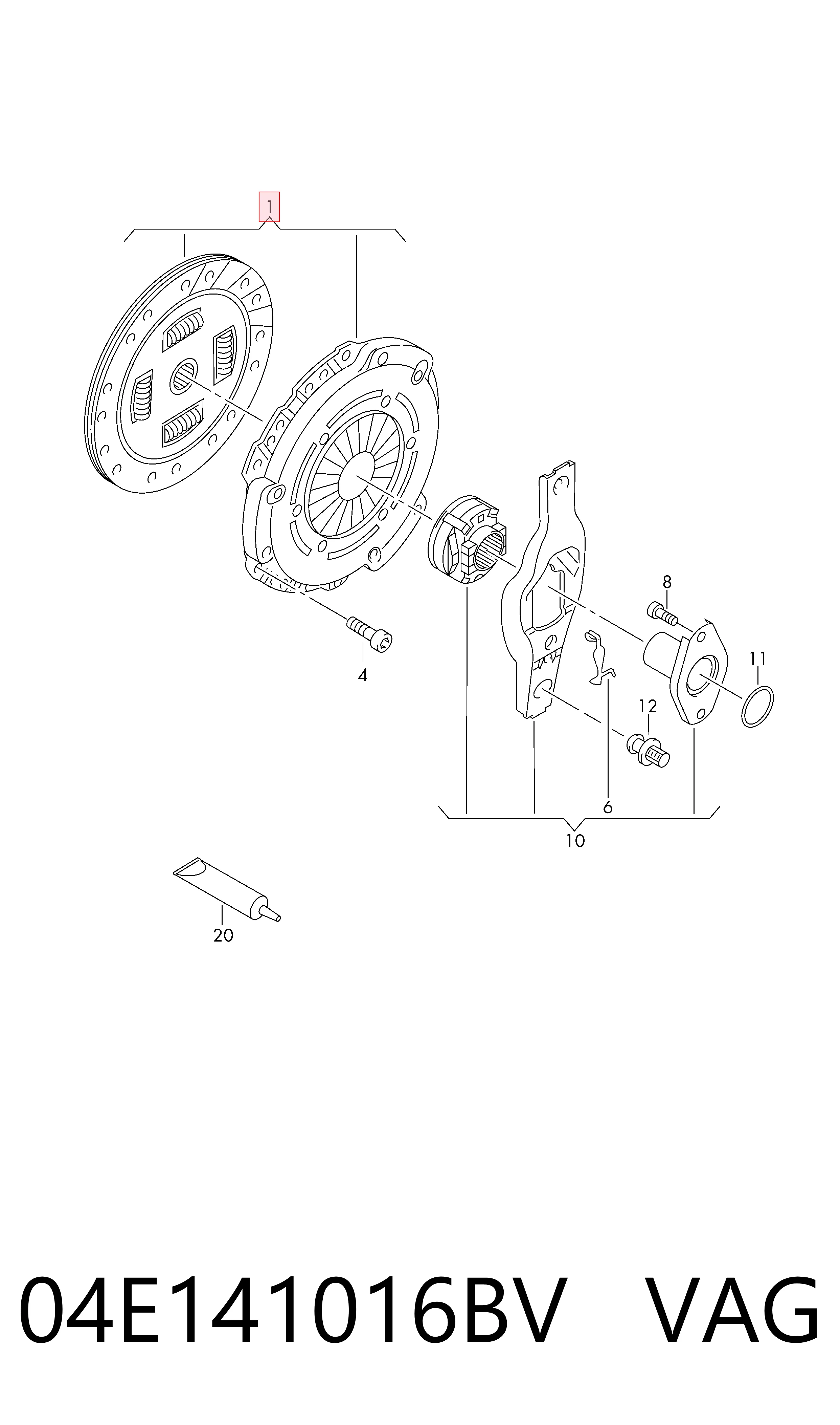 Kit de embraiagem (3 peças) para Volkswagen Golf VIII CD1, DA1