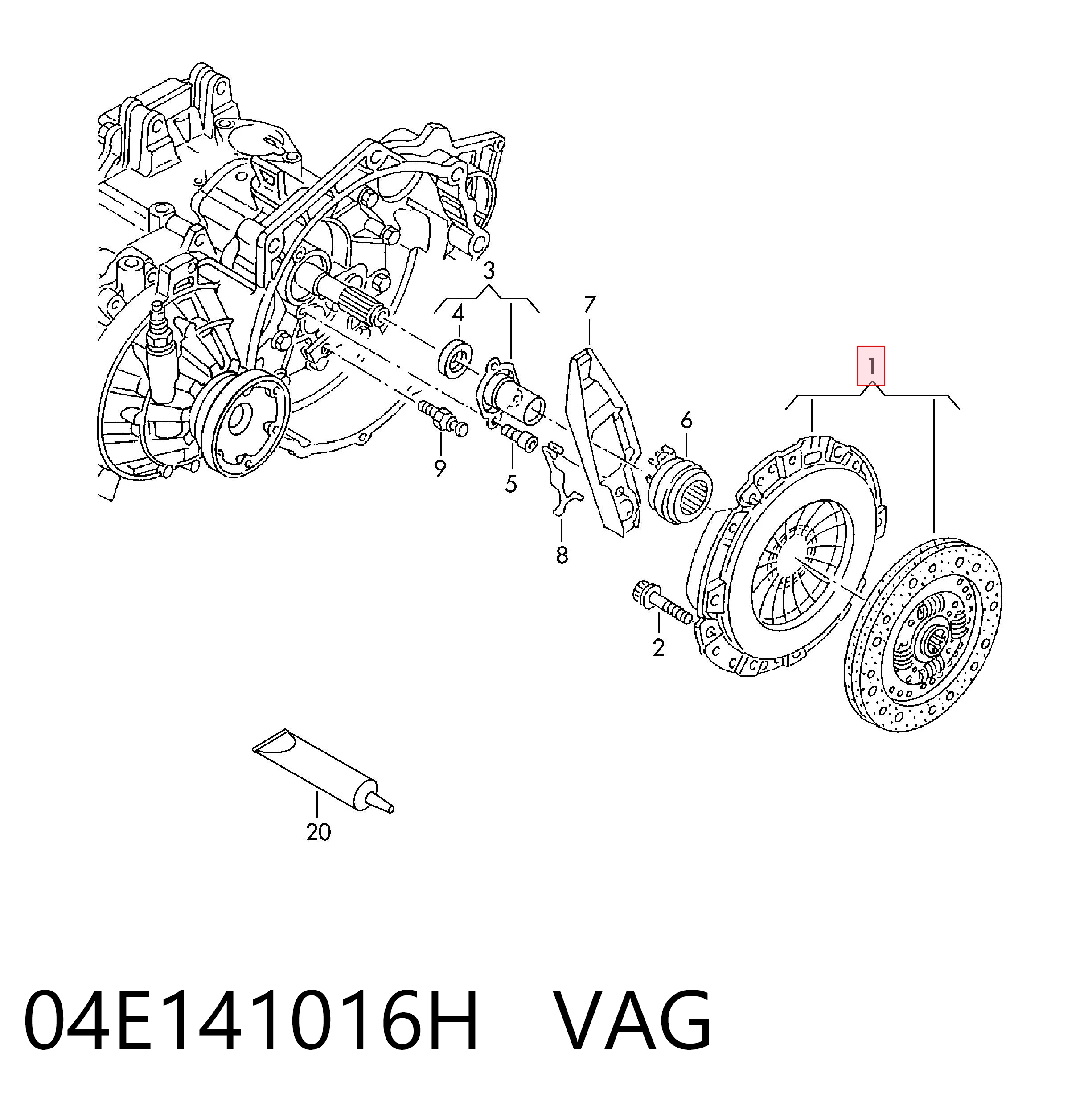 Kit de embraiagem (3 peças) para Volkswagen Jetta VII BU3, BU4