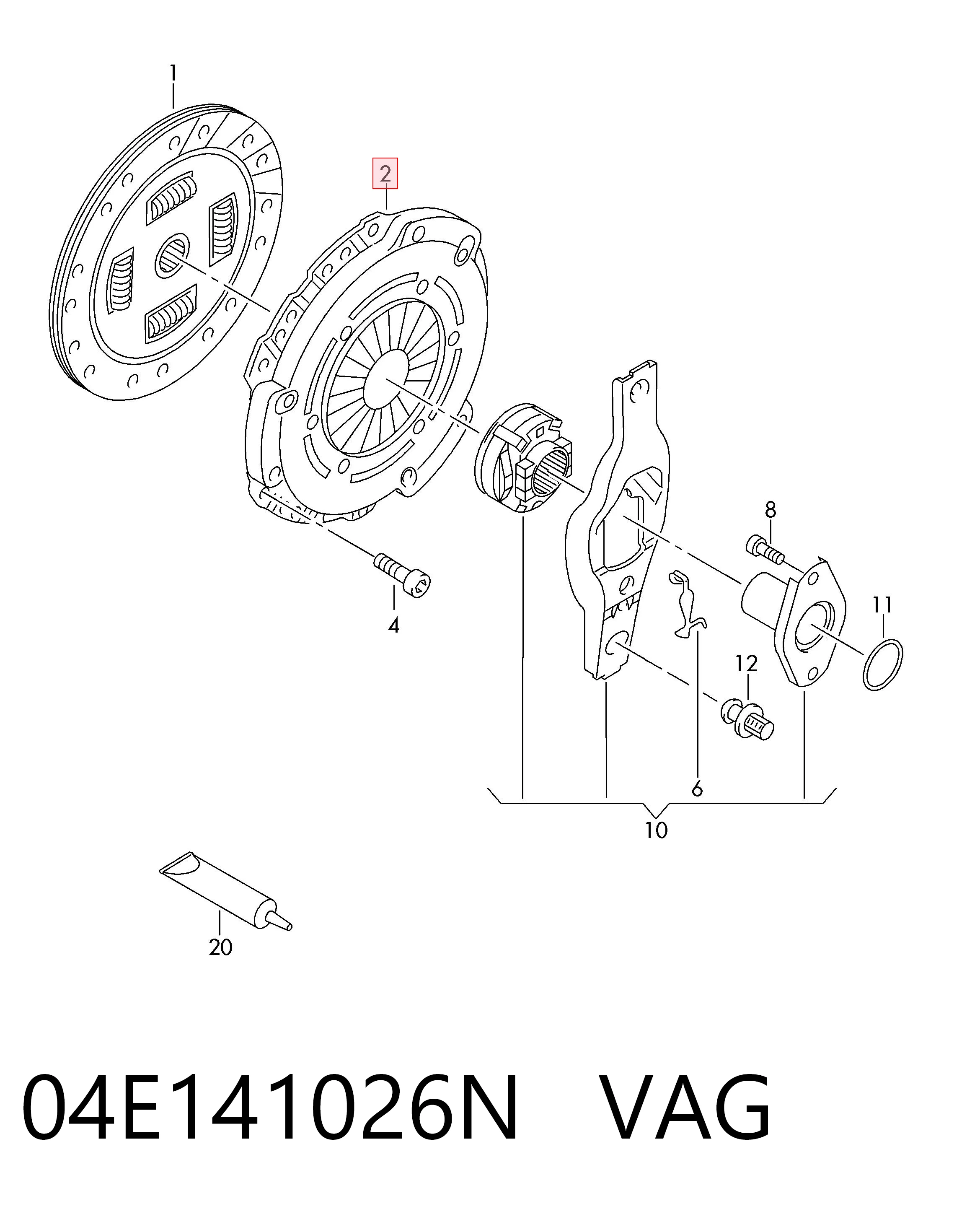  Cesta de embraiagem Volkswagen Polo VI hatchback (AW1, BZ1, AE1) (2017 - 2026) VI
