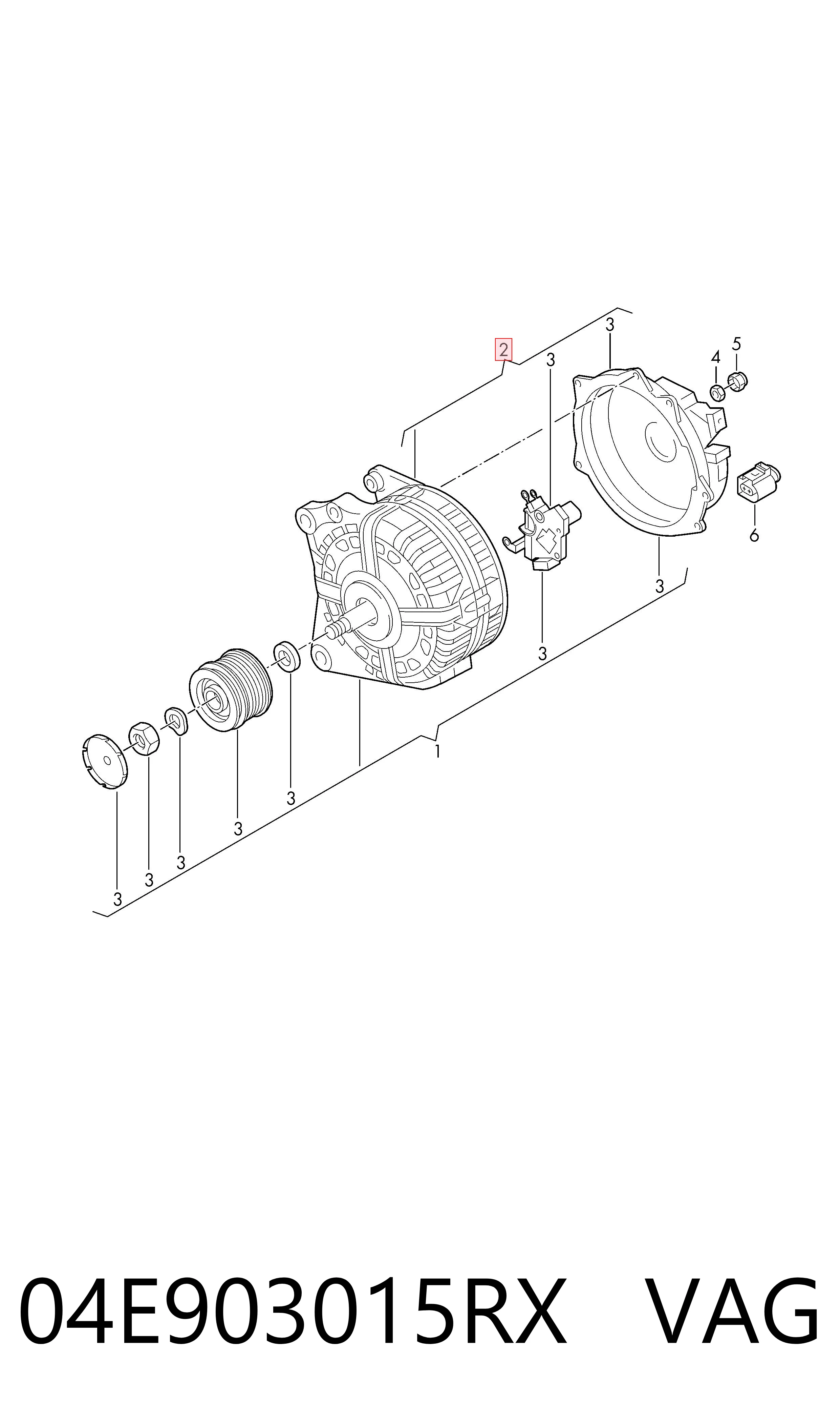 04E903015RX VAG Gerador