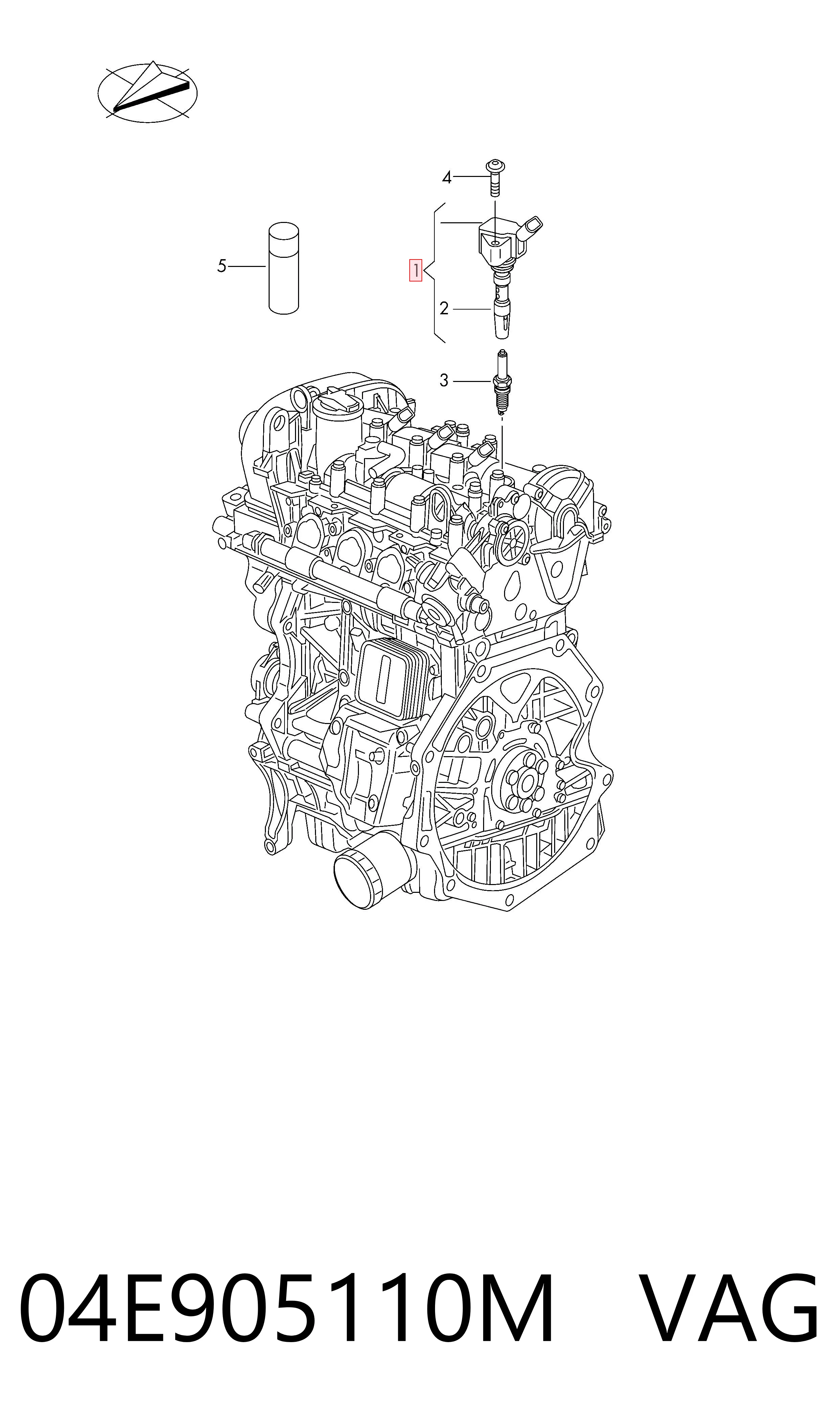 04E905110M VAG Bobina de ignição