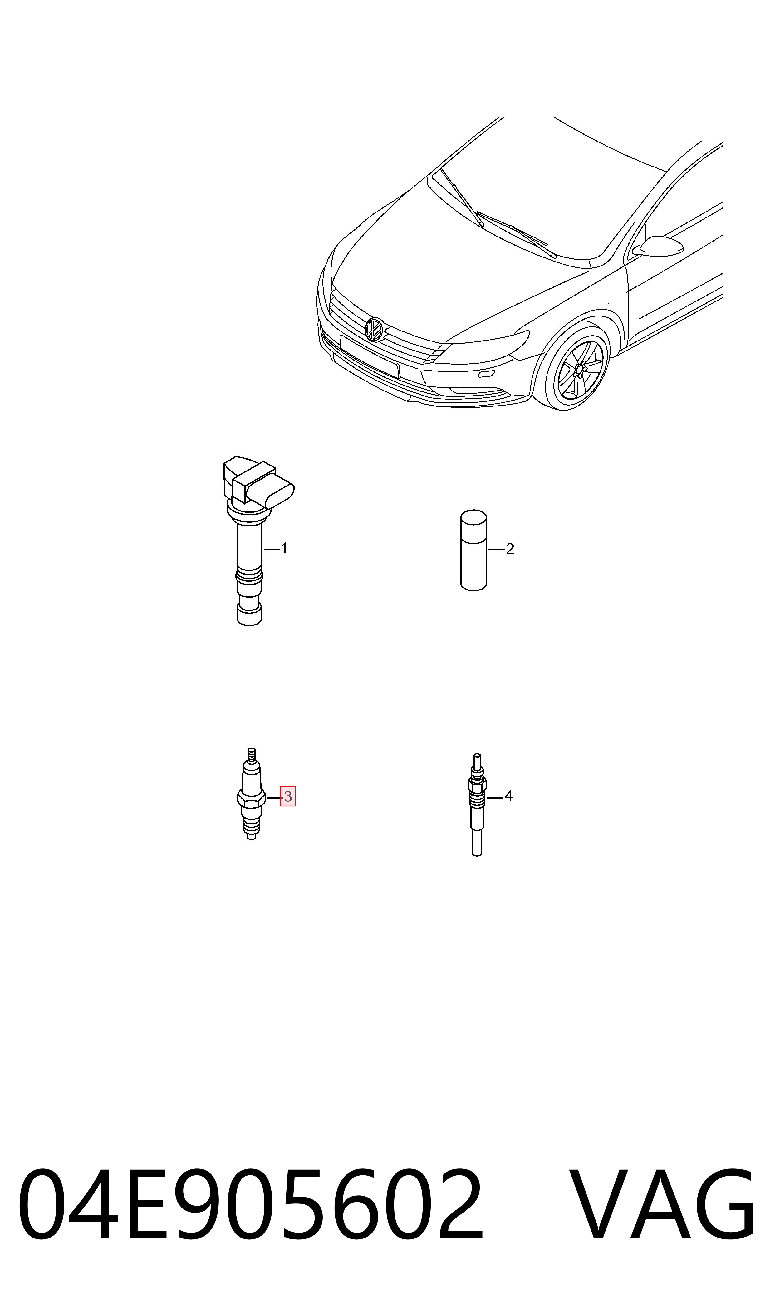 04E905602 VAG Vela de ignição