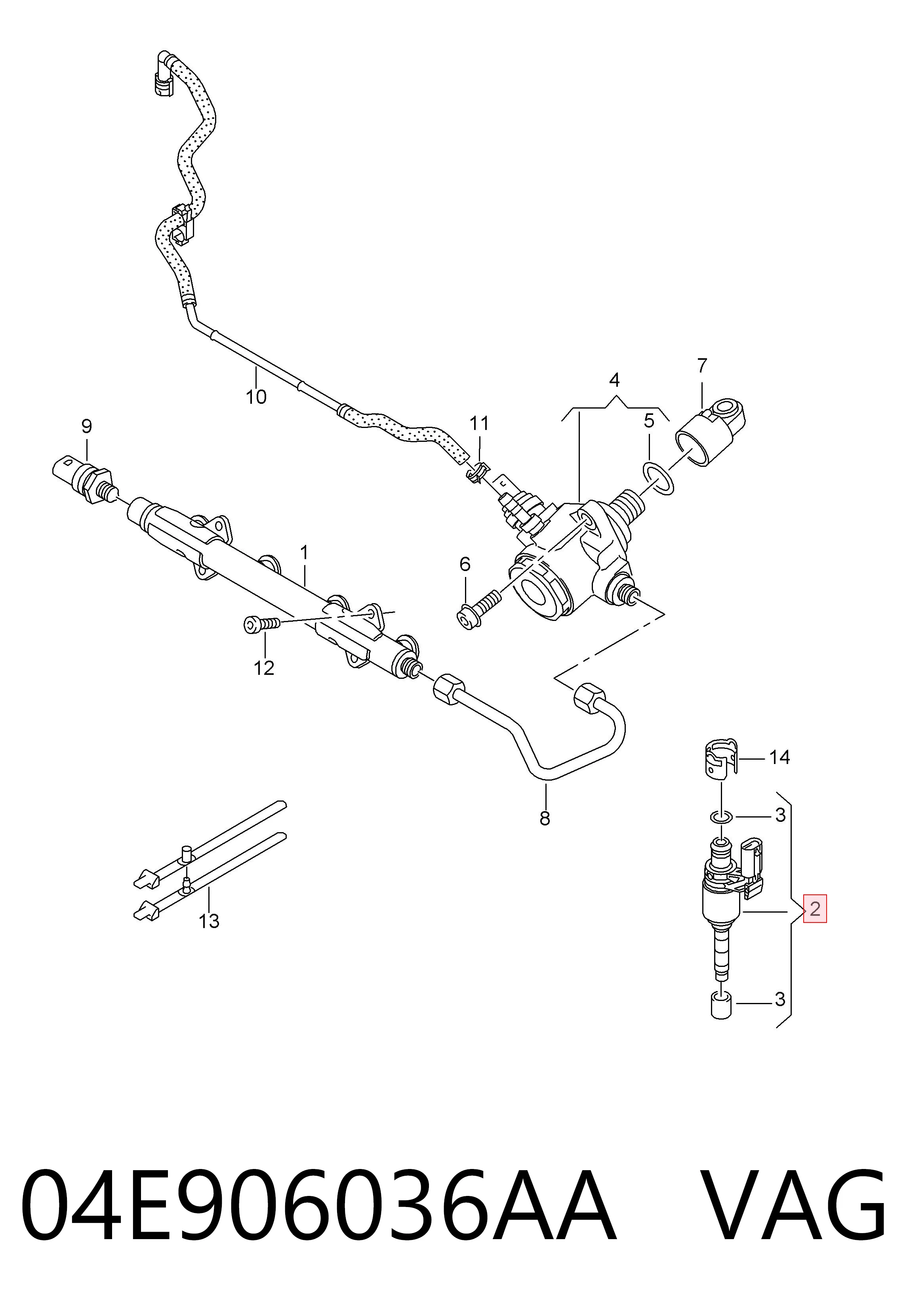  Injetor de injeção de combustível Volkswagen Jetta VII sedan (BU3, BU4) (2017 - 2026) VII