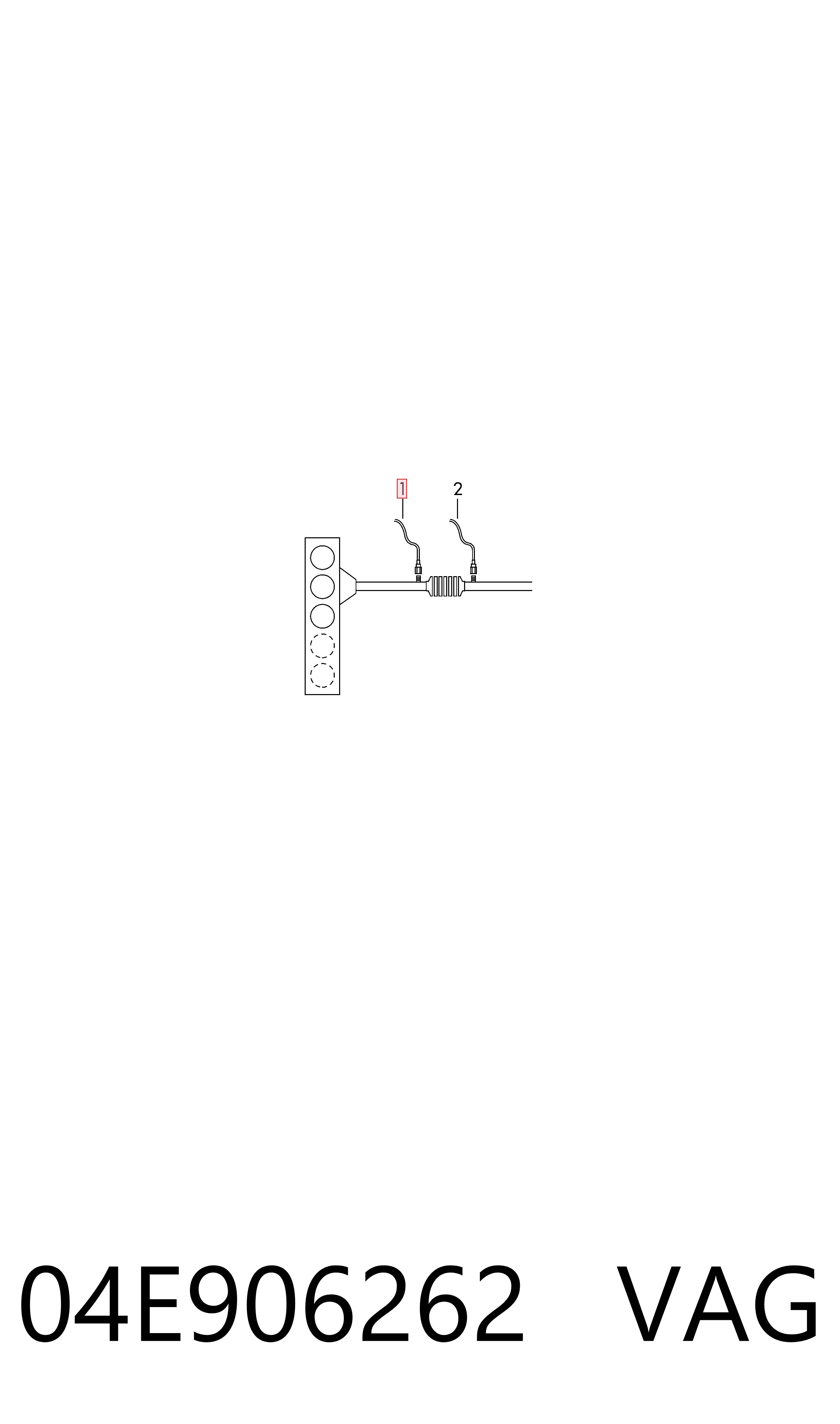 Compre 04E906262 VAG Sonda lambda, sensor de oxigênio até o catalisador