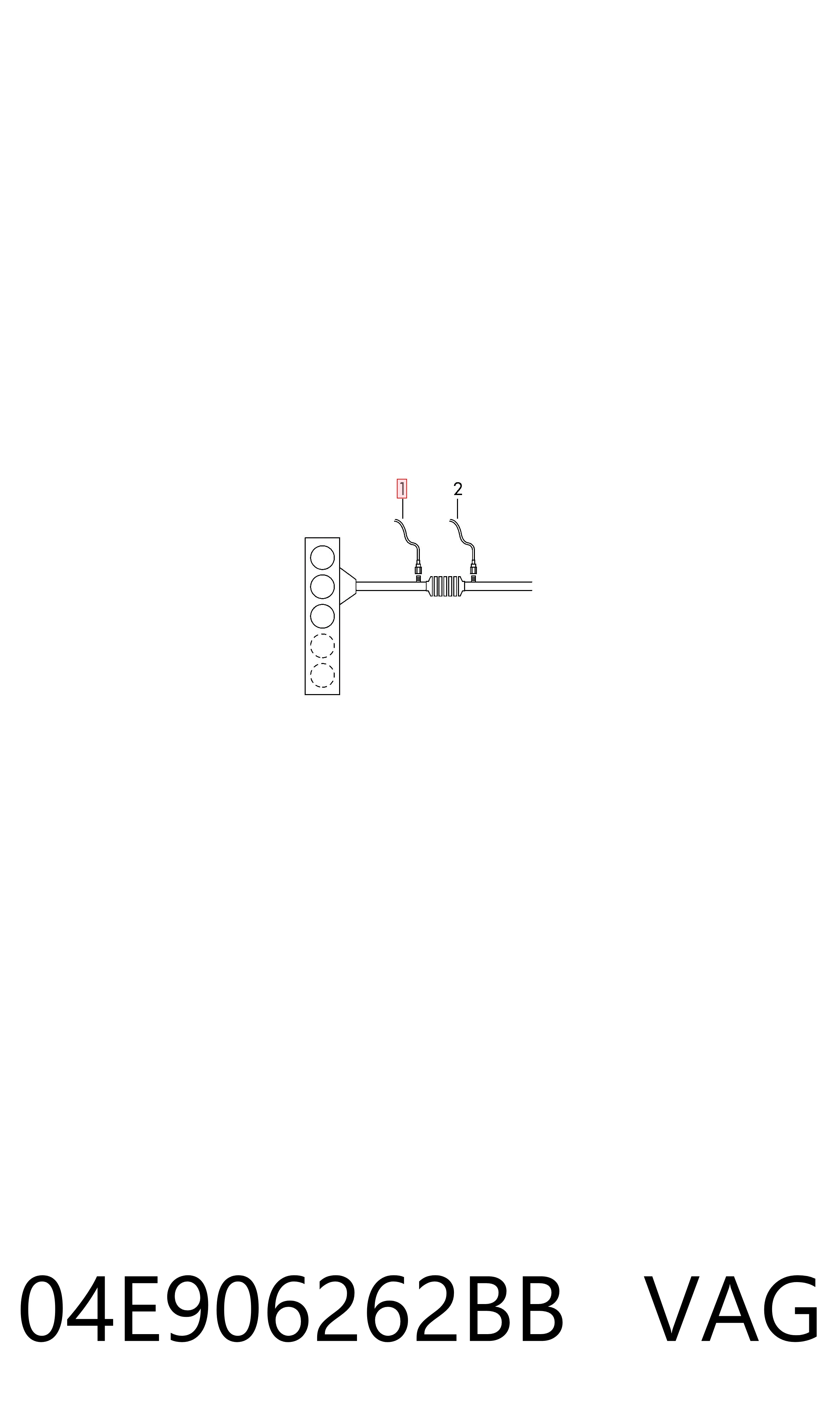 04E906262BB VAG Sonda lambda, sensor de oxigênio até o catalisador