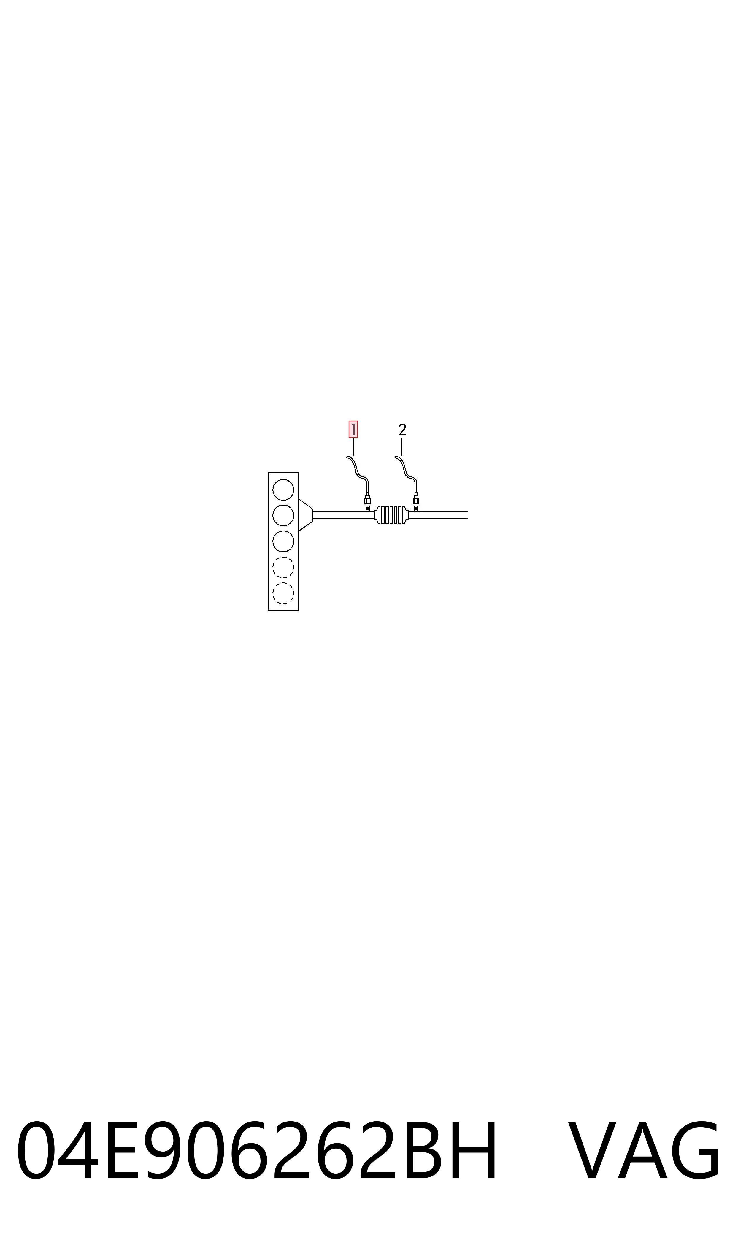 04E906262BH VAG Sonda lambda, sensor de oxigênio até o catalisador