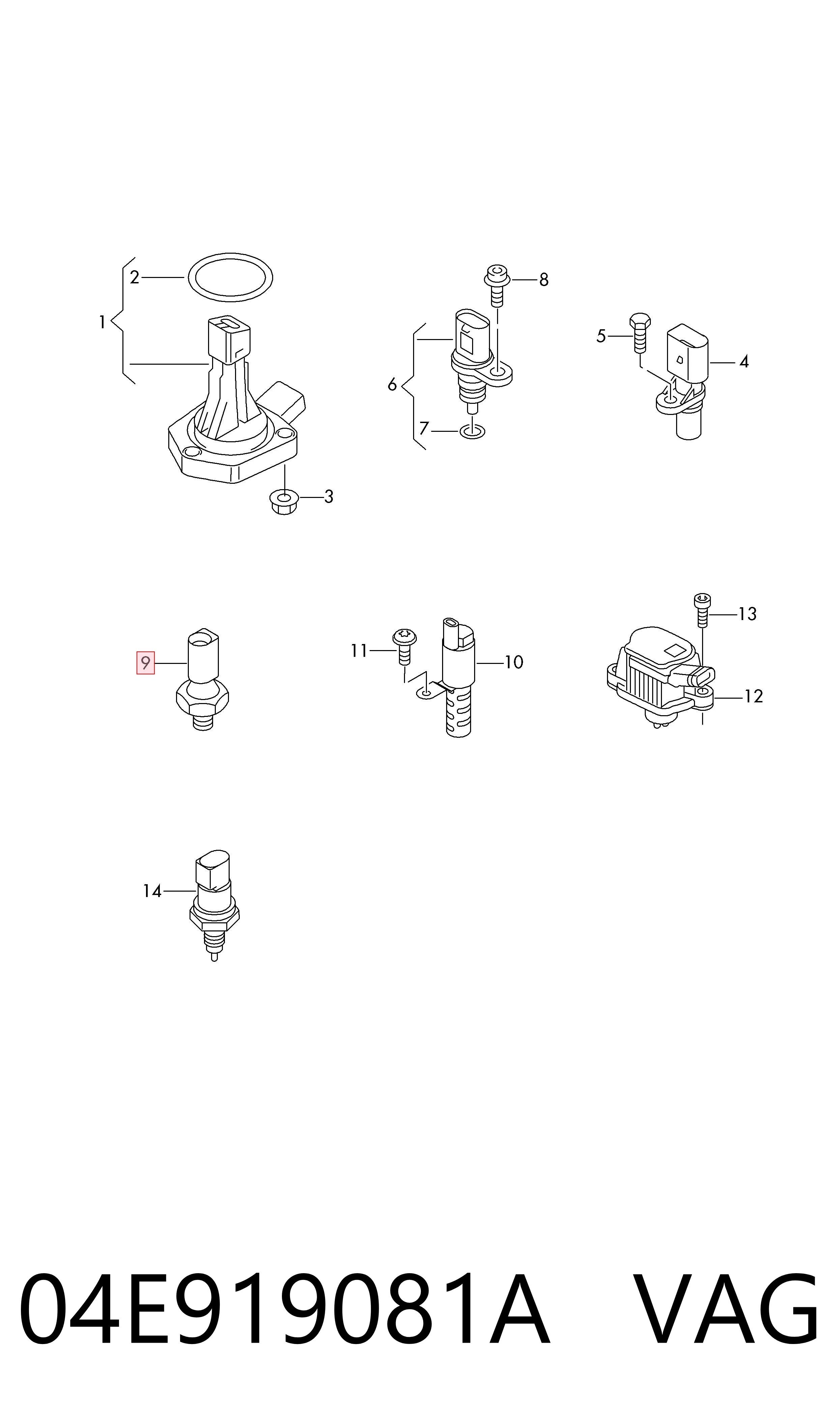 04E919081A VAG Sensor de pressão de óleo