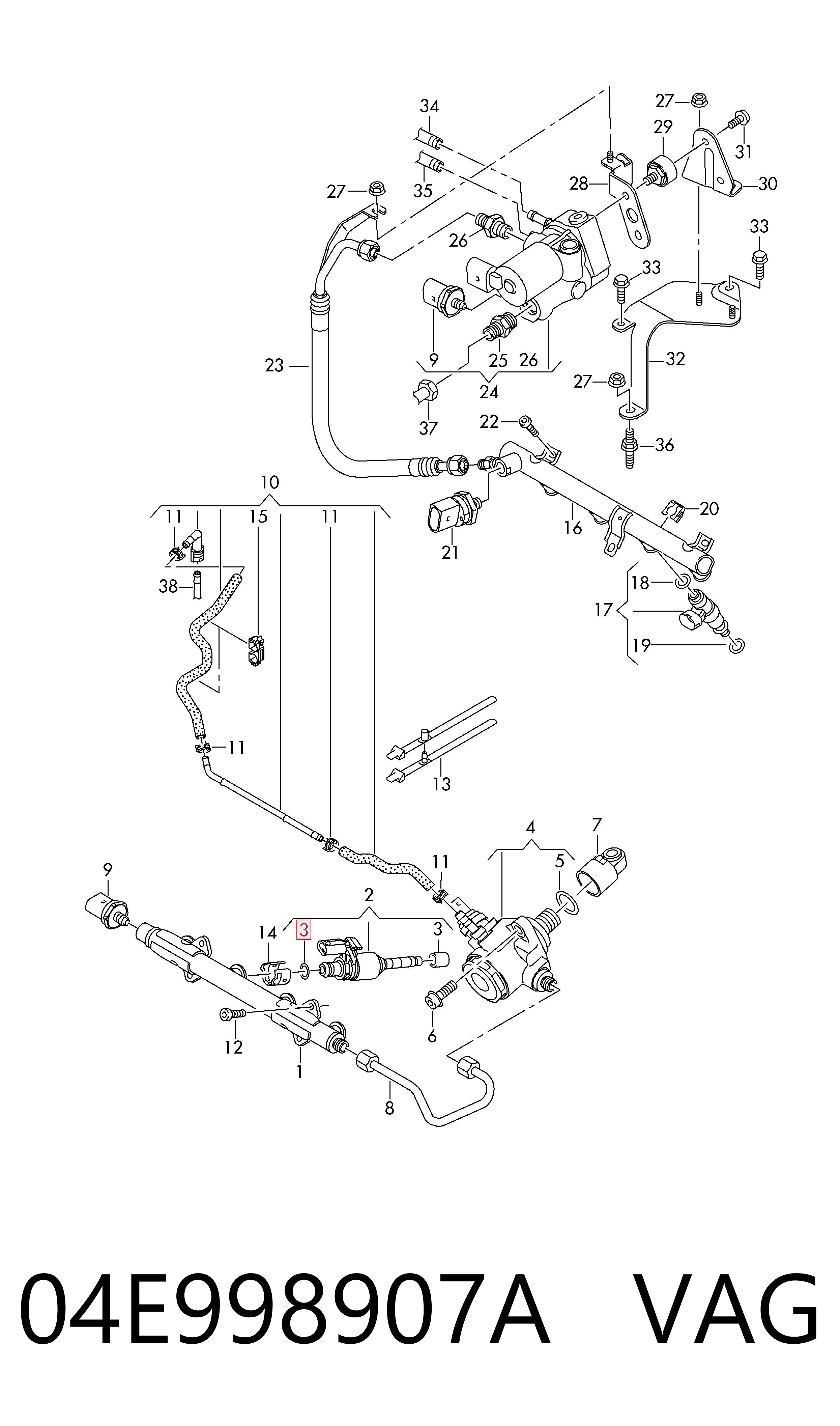 Compre 04E998907A VAG Kit de reparação do injetor