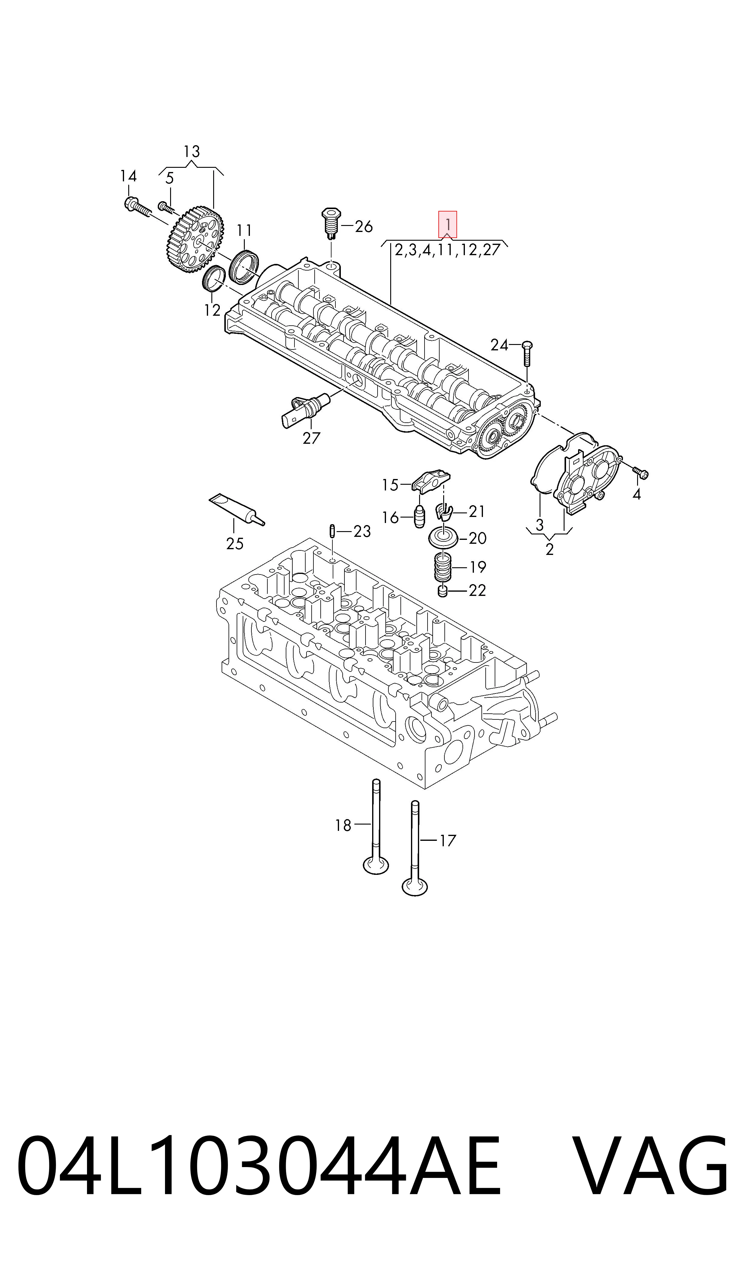 04L103044AE VAG Cama da árvore distribuidora