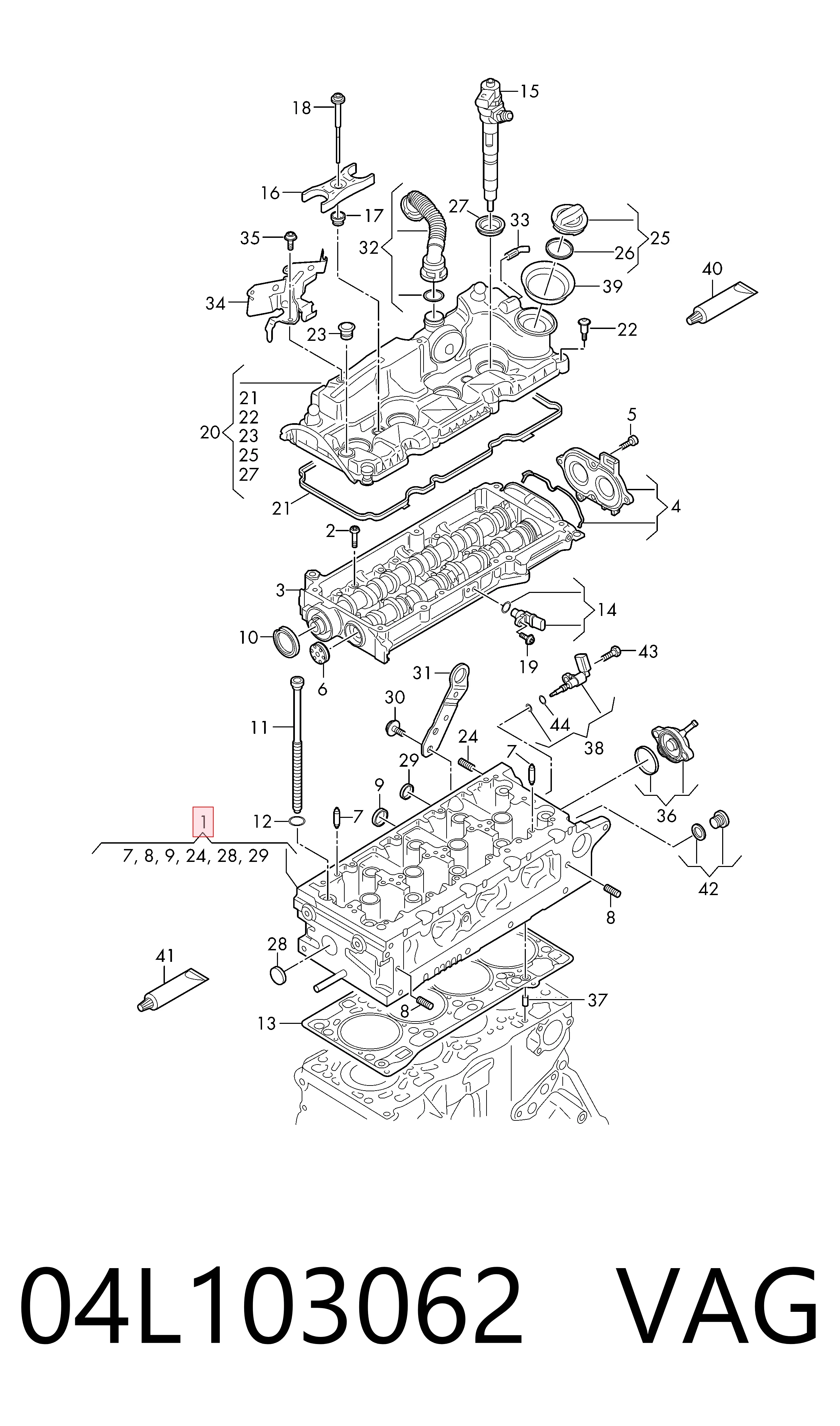 04L103062 VAG Cabeça de motor (CBC)