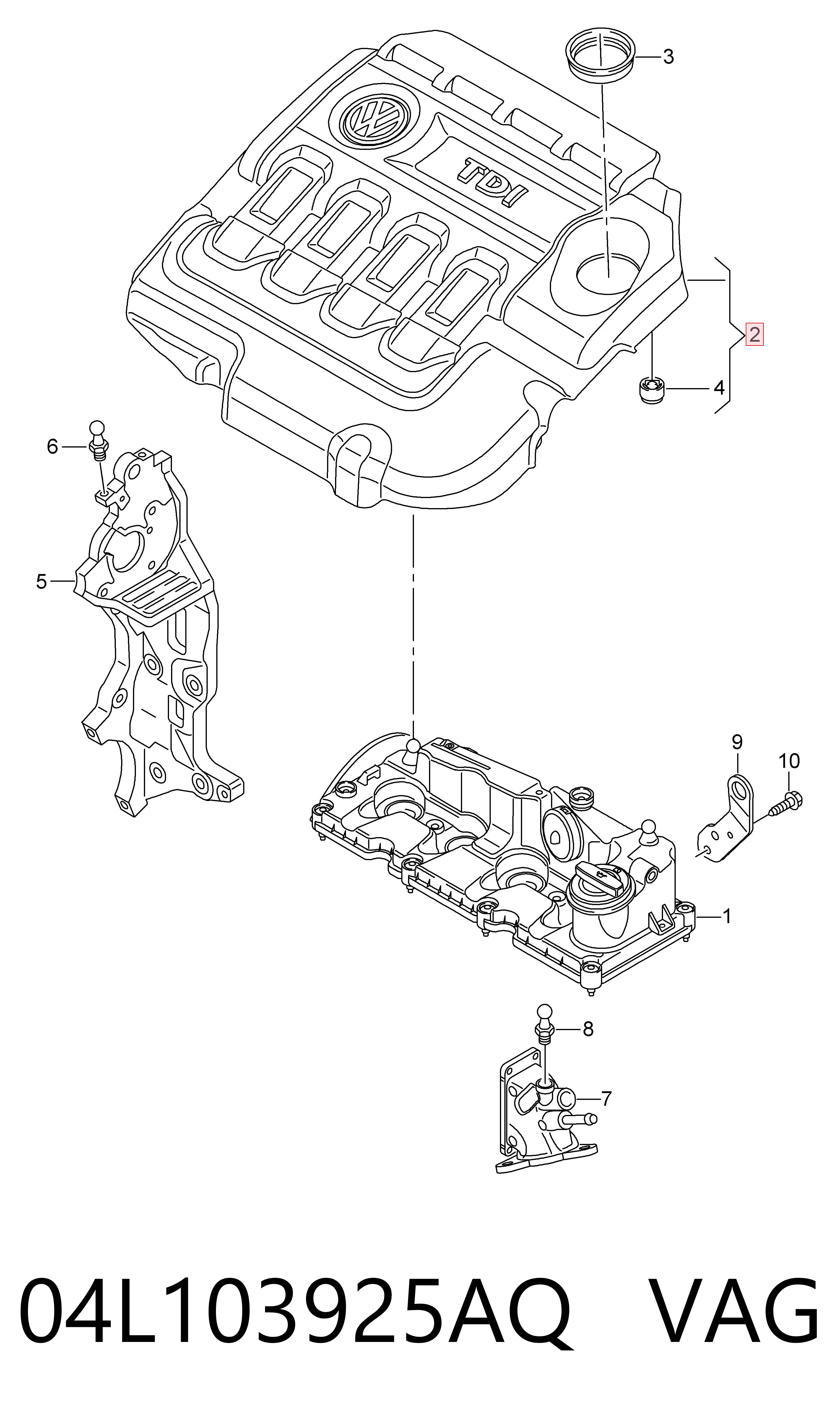 Tampa de motor decorativa VAG 04L103925AQ preço, a partir de 170,55 USD