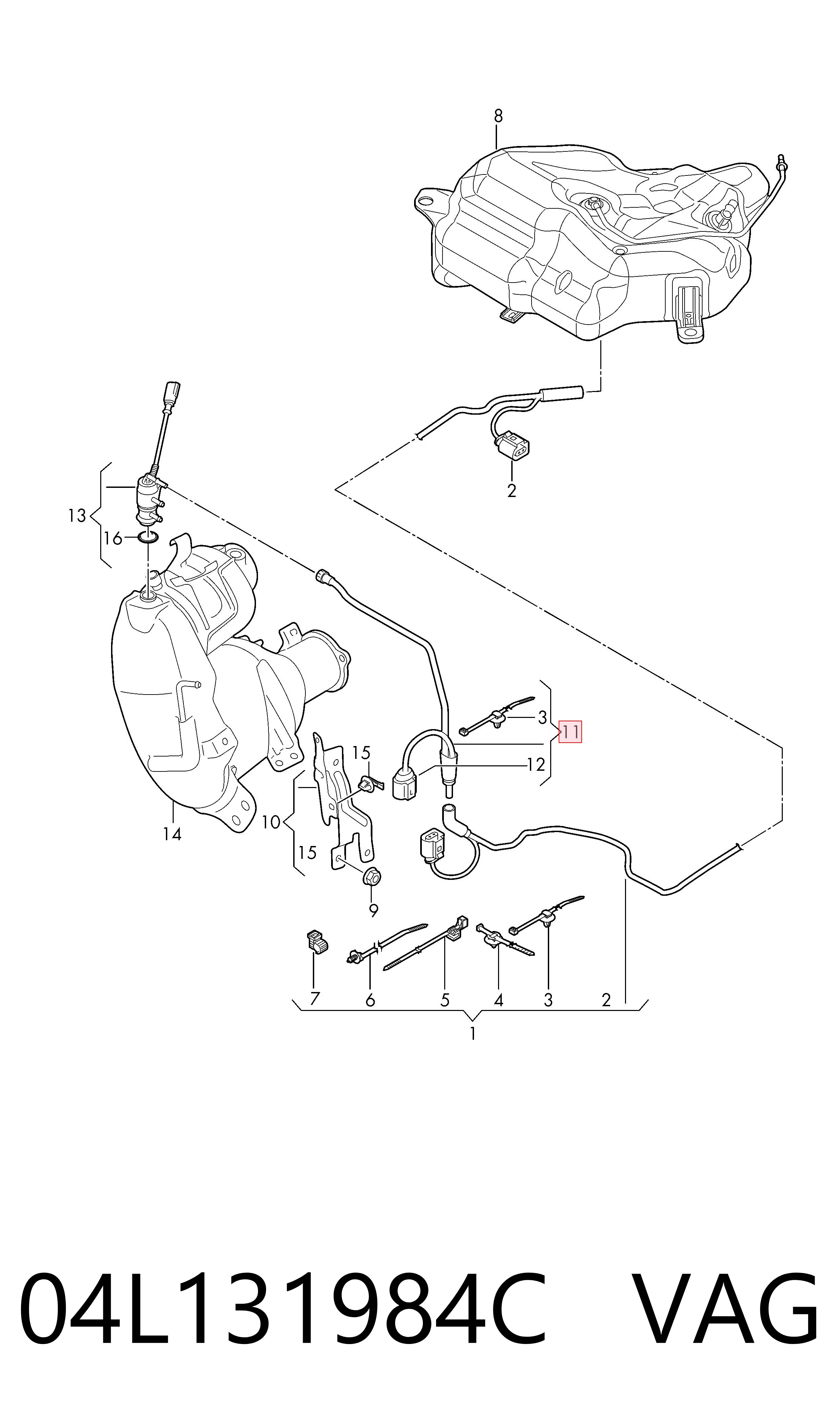 04L131984C VAG Conduto de tubos de fornecimento Ad blue