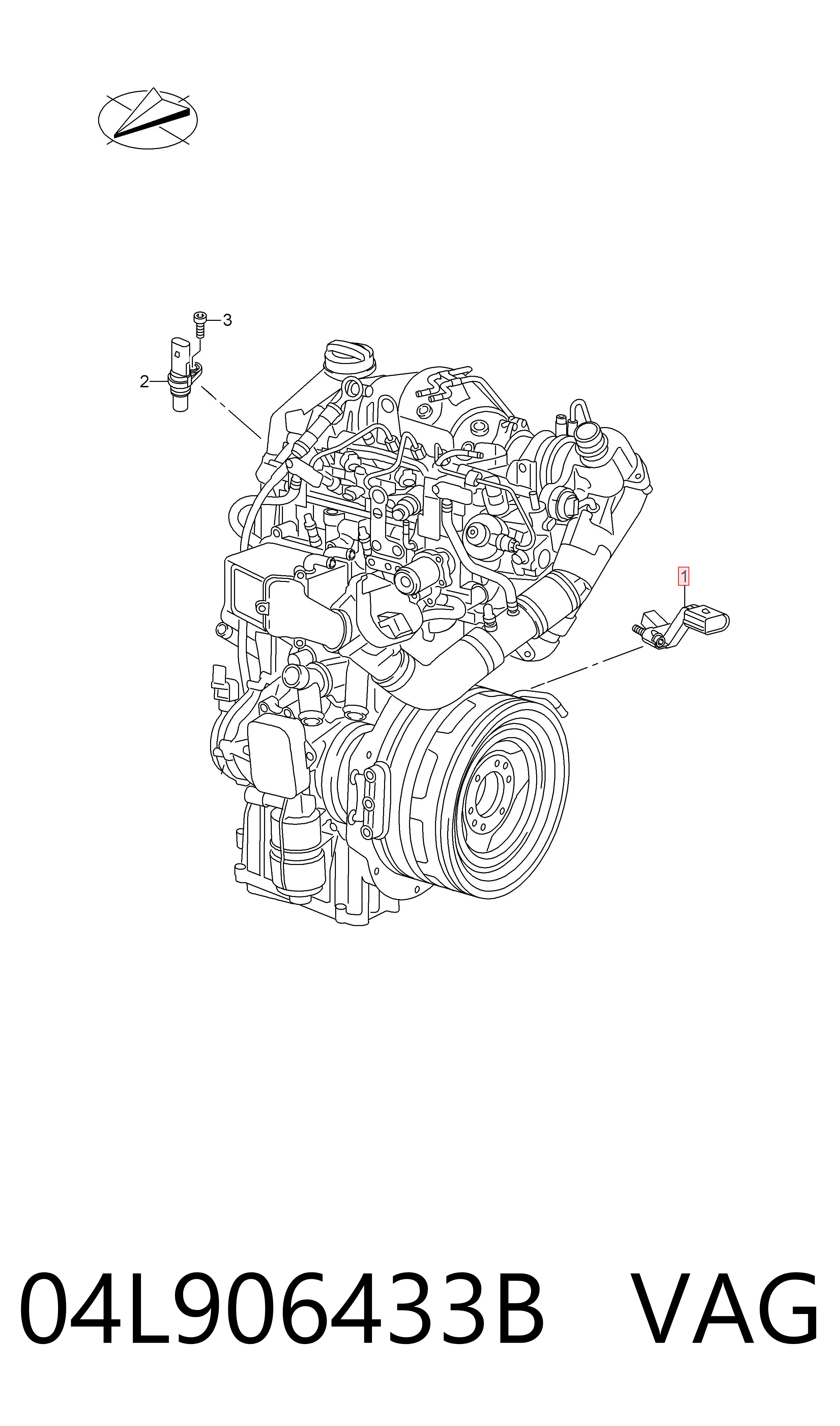 04L906433B VAG Sensor de posição (de revoluções) de cambota