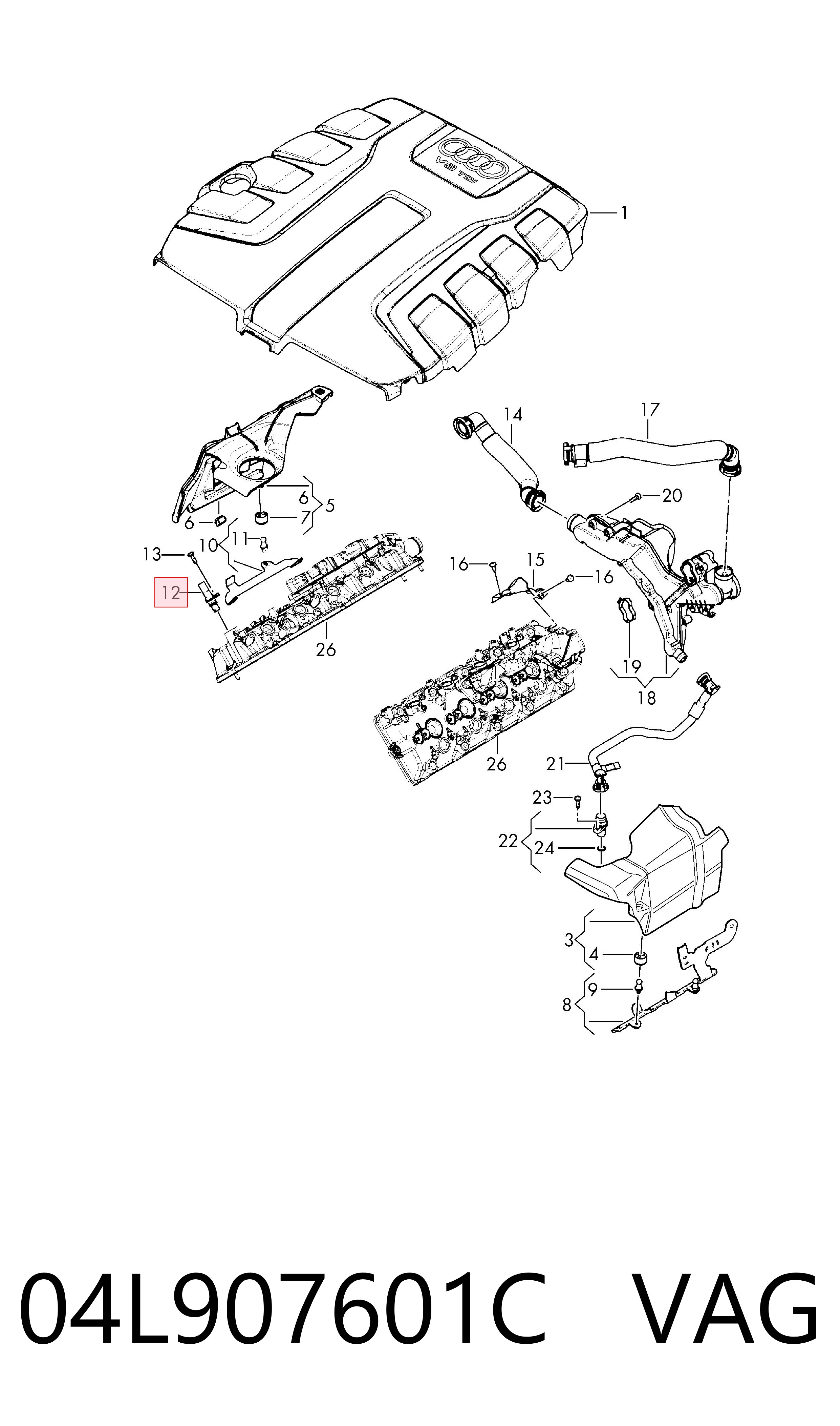 04L907601C VAG Sensor de posição da árvore distribuidora