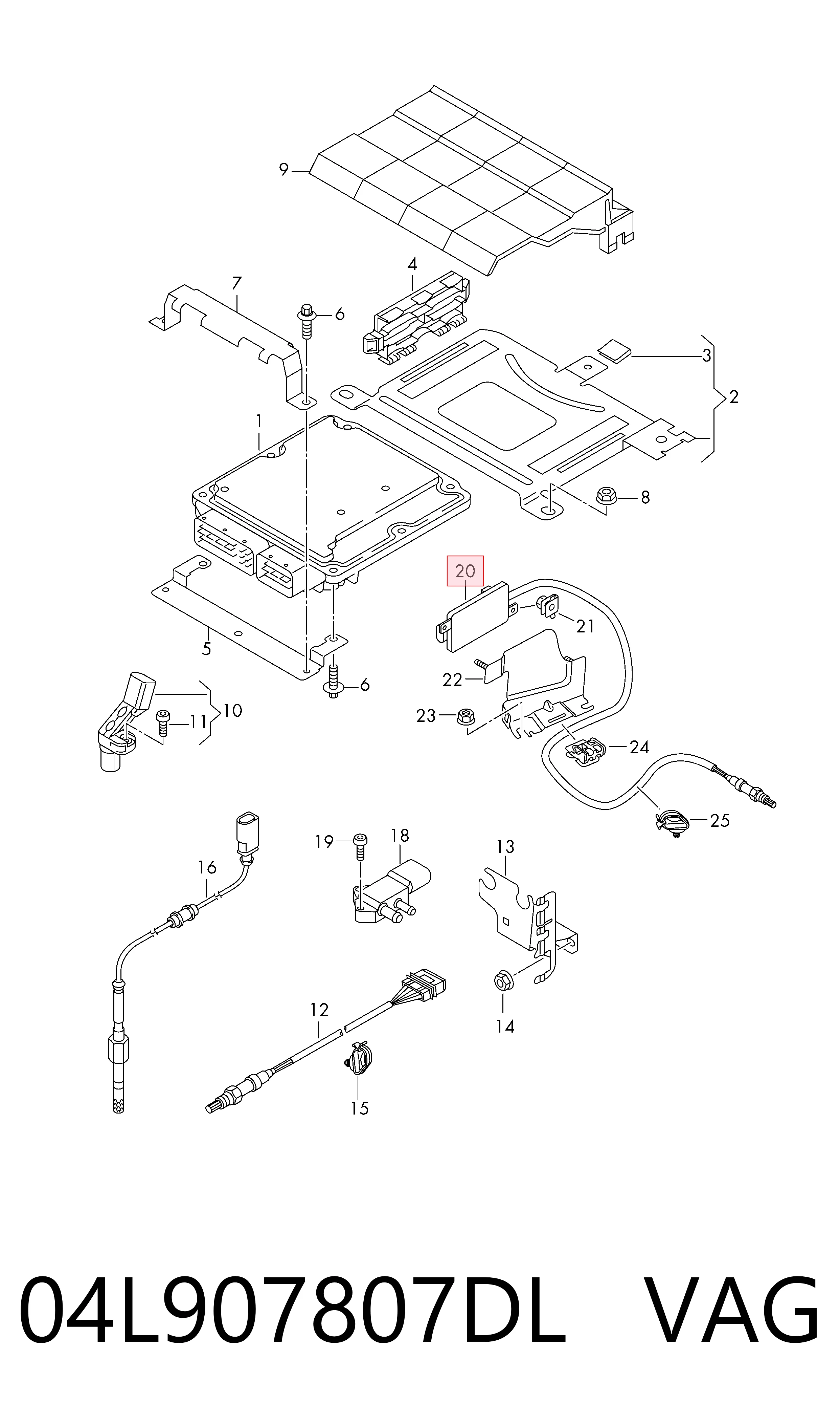 04L907807DL VAG Sensor de óxidos de nitrogênio NOX