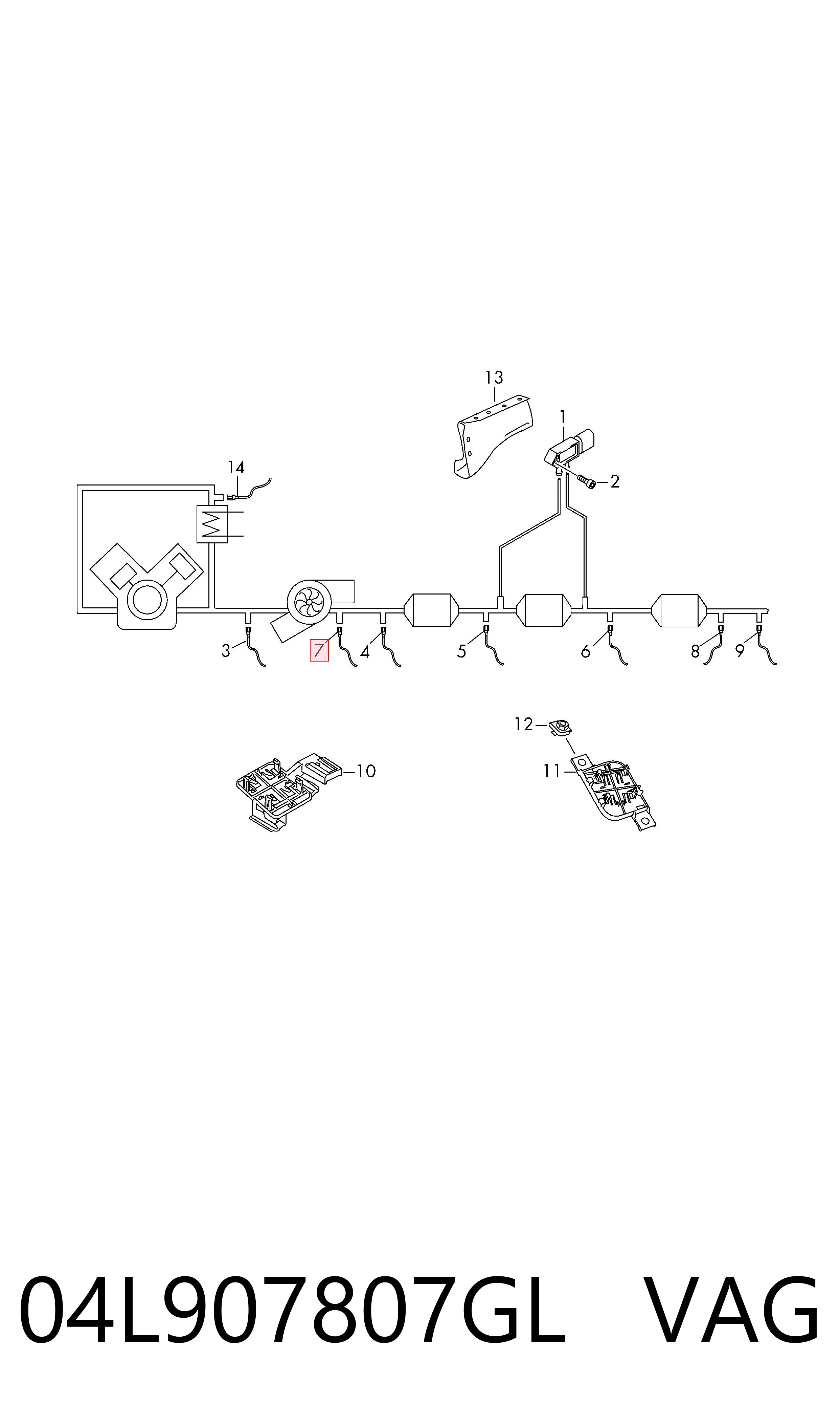 04L907807GL VAG Sensor de óxidos de nitrogênio NOX
