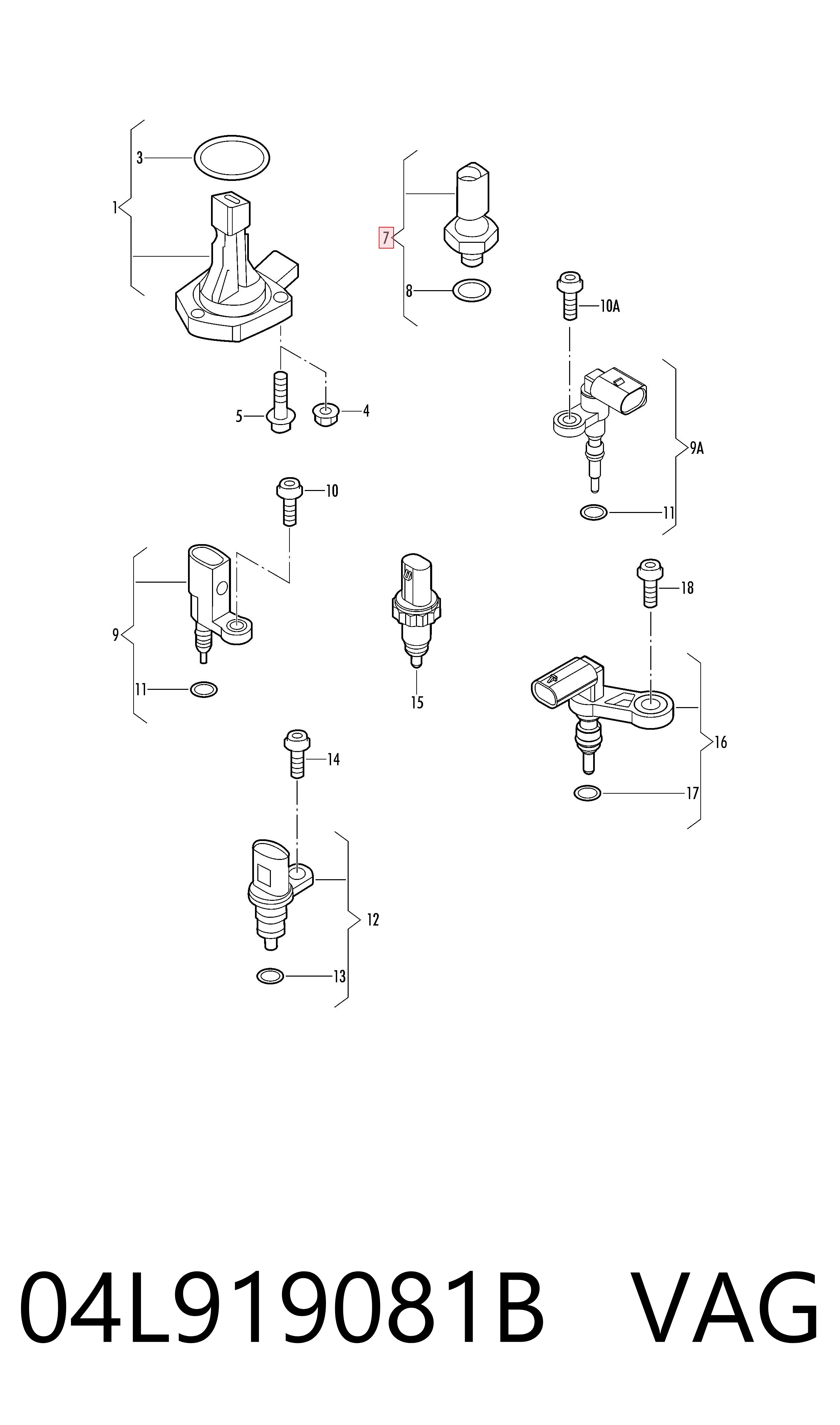 04L919081B VAG Sensor de pressão de óleo