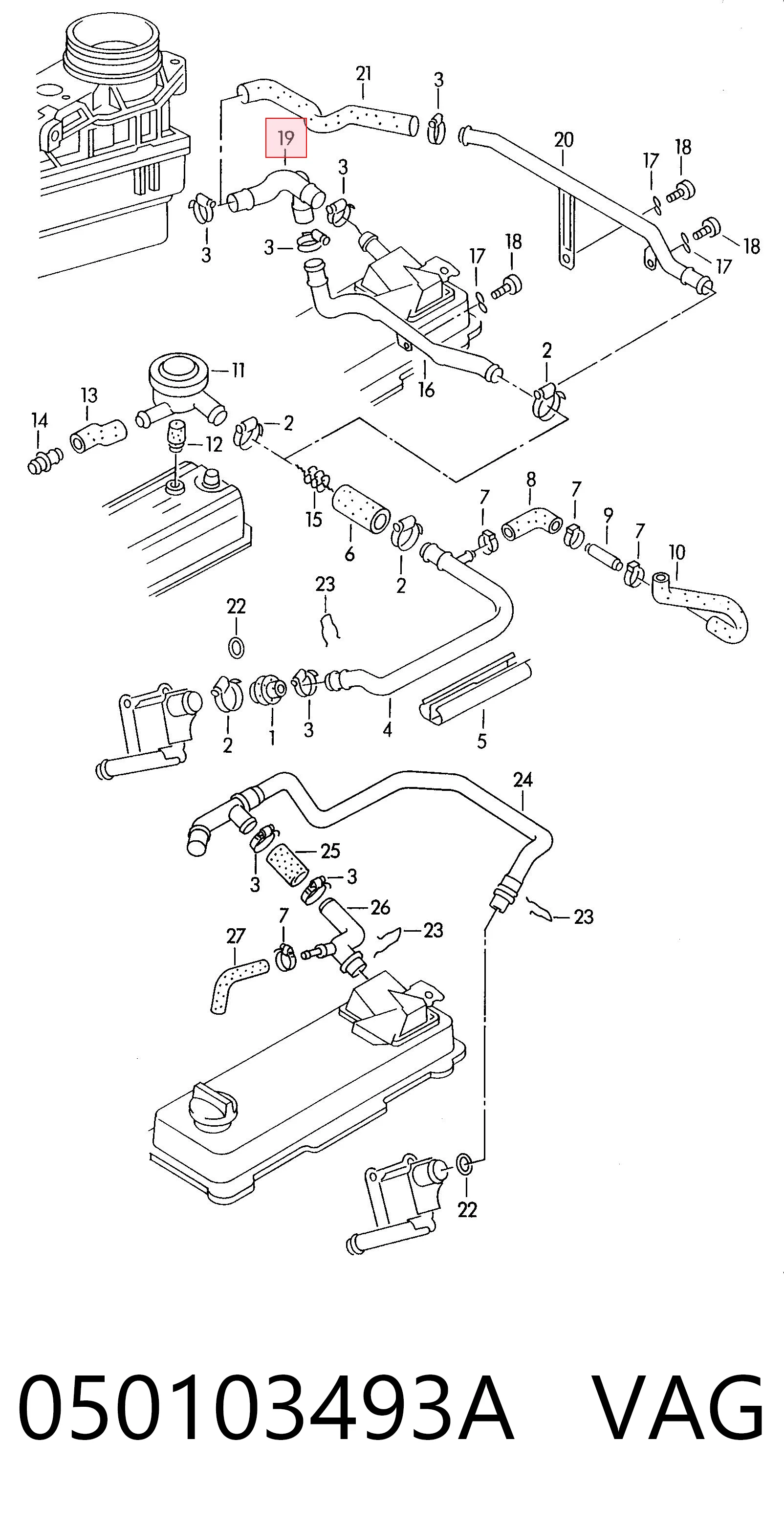 2600107701 Mercedes Cano derivado de ventilação de cárter (de separador de óleo)