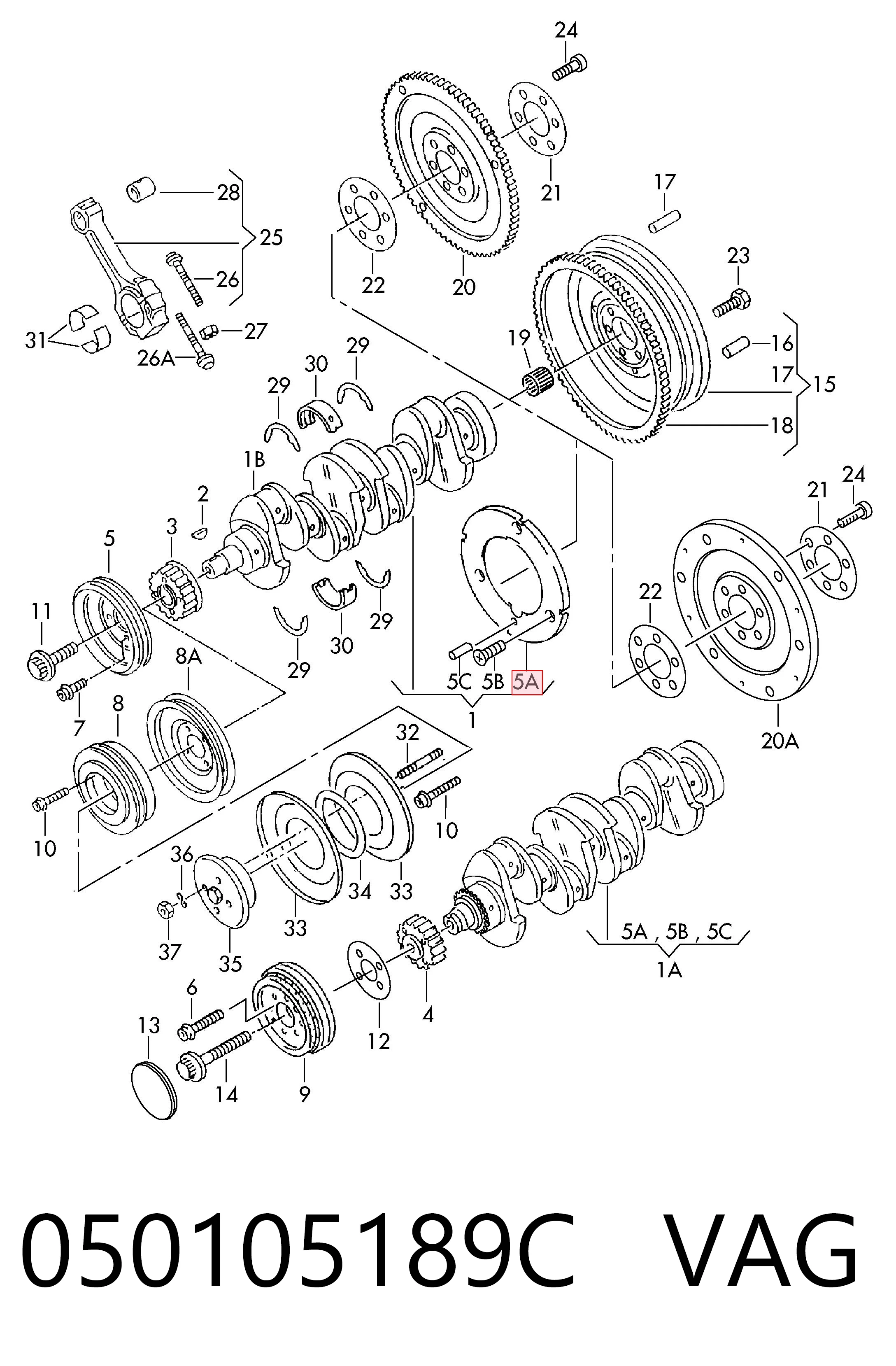 Coroa de volante para Volkswagen Caddy III 2KB, 2KJ, 2CB, 2CJ