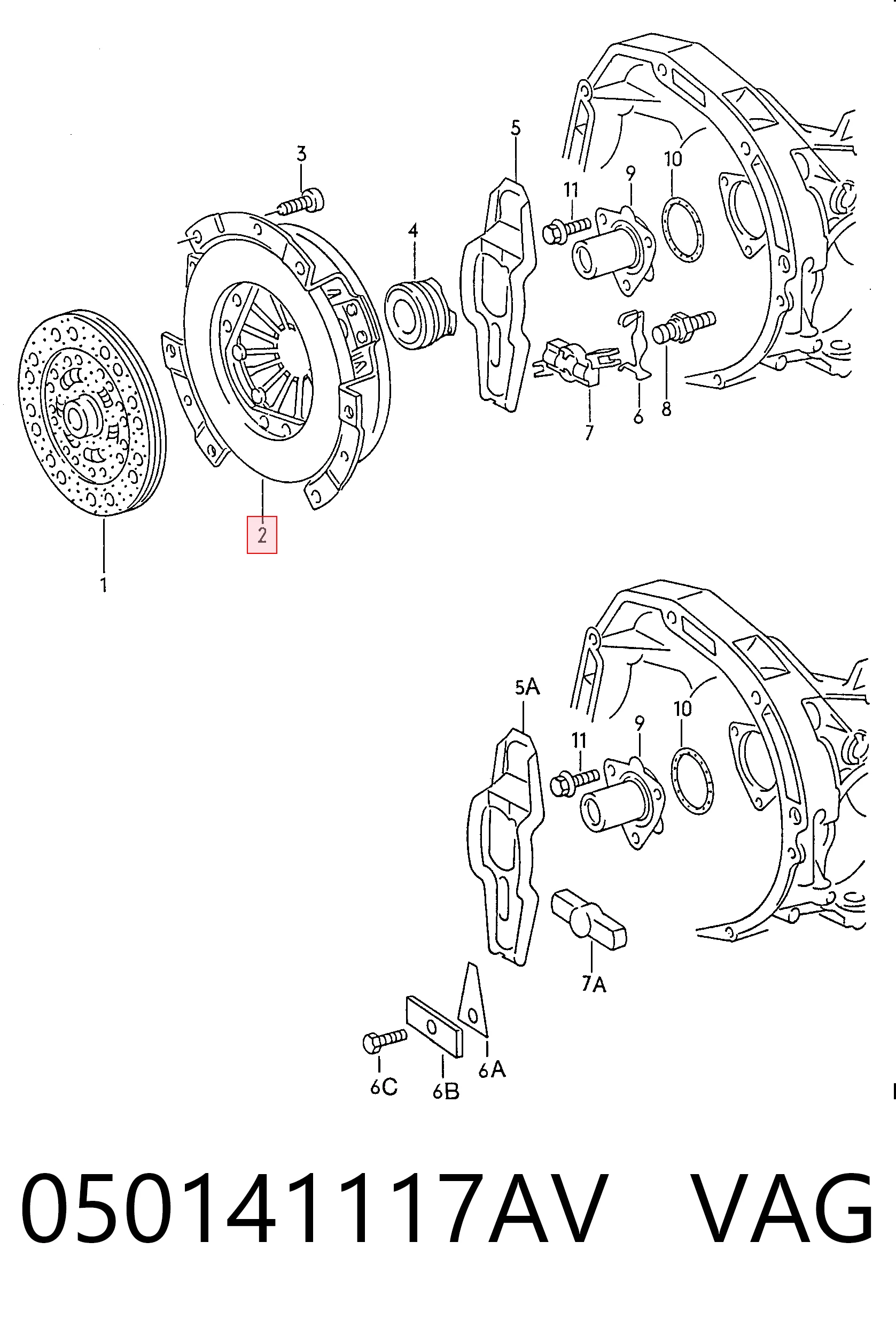 Cesta de embraiagem para Audi 80 B3 89, 89Q, 8A