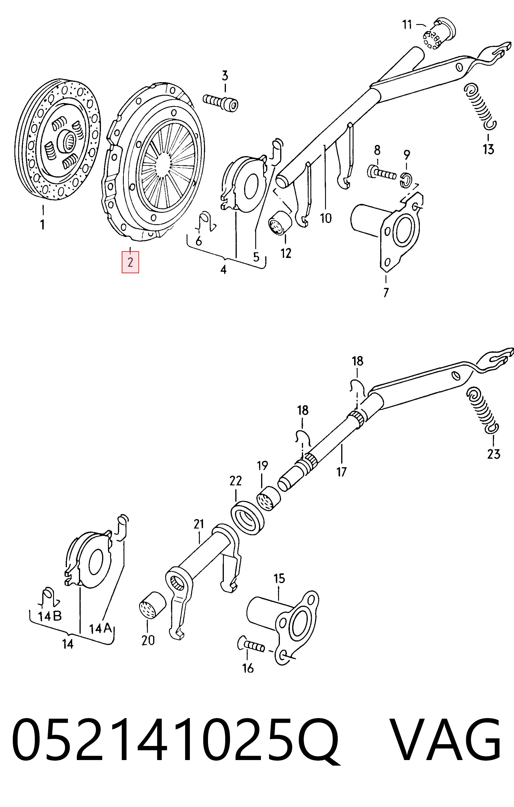 Cesta de embraiagem para Volkswagen Jetta II 19E, 1G2, 165, 167