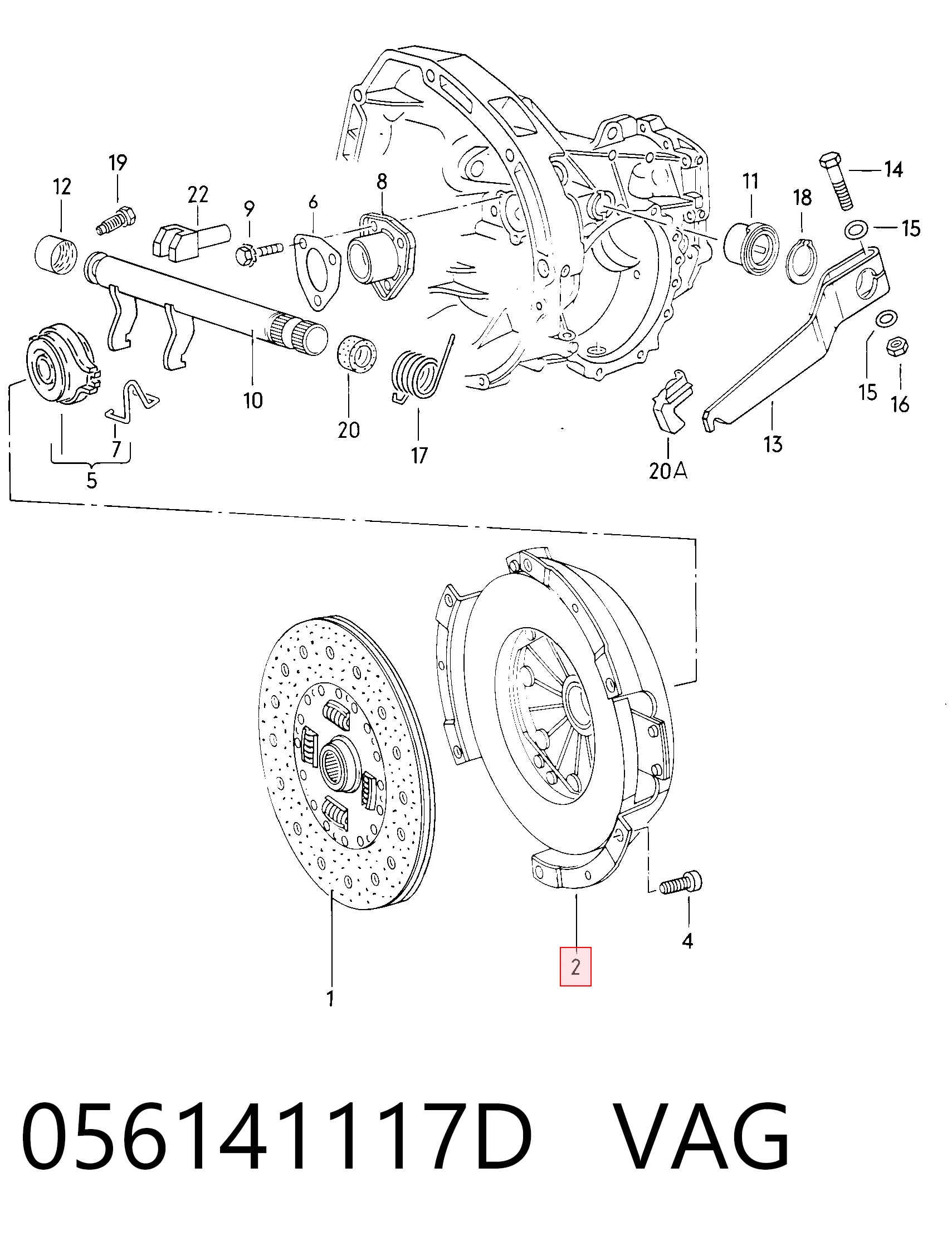  Cesta de embraiagem Volkswagen Passat B2 carrinha (32B) (1980 - 1988) B2
