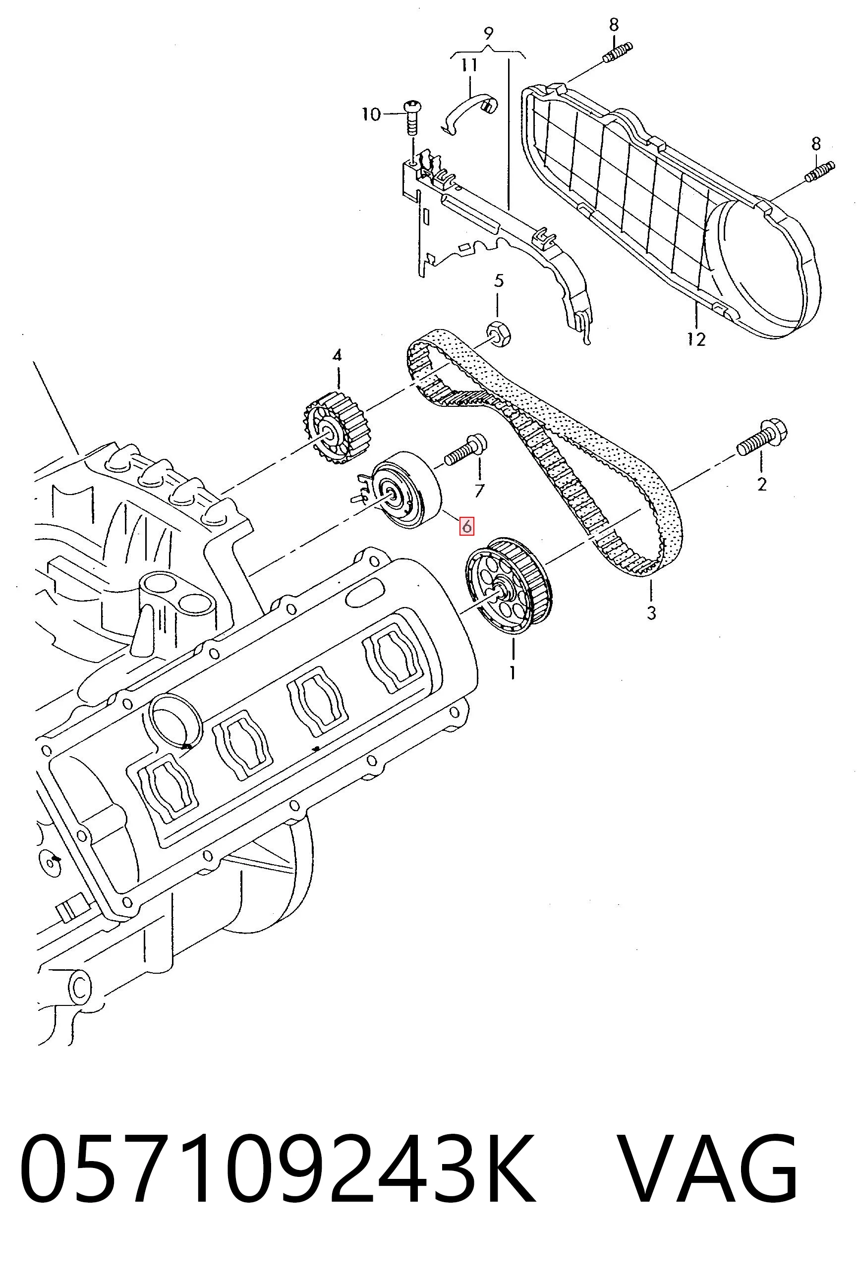 Reguladora de tensão da correia do mecanismo de distribuição de gás Audi Q7 4LB ao melhor preço
