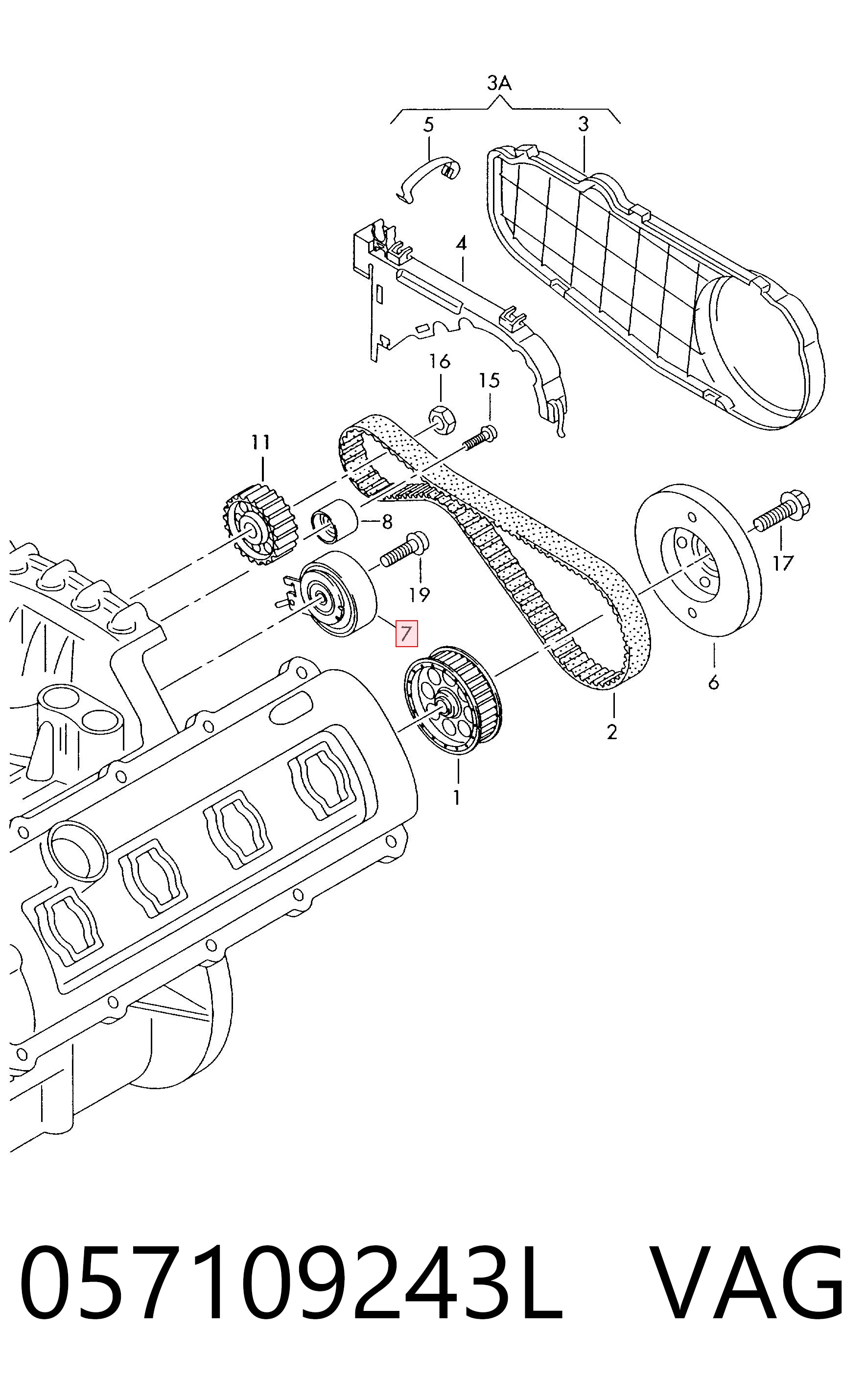 Reguladora de tensão da correia do mecanismo de distribuição de gás para Audi Q7 4LB
