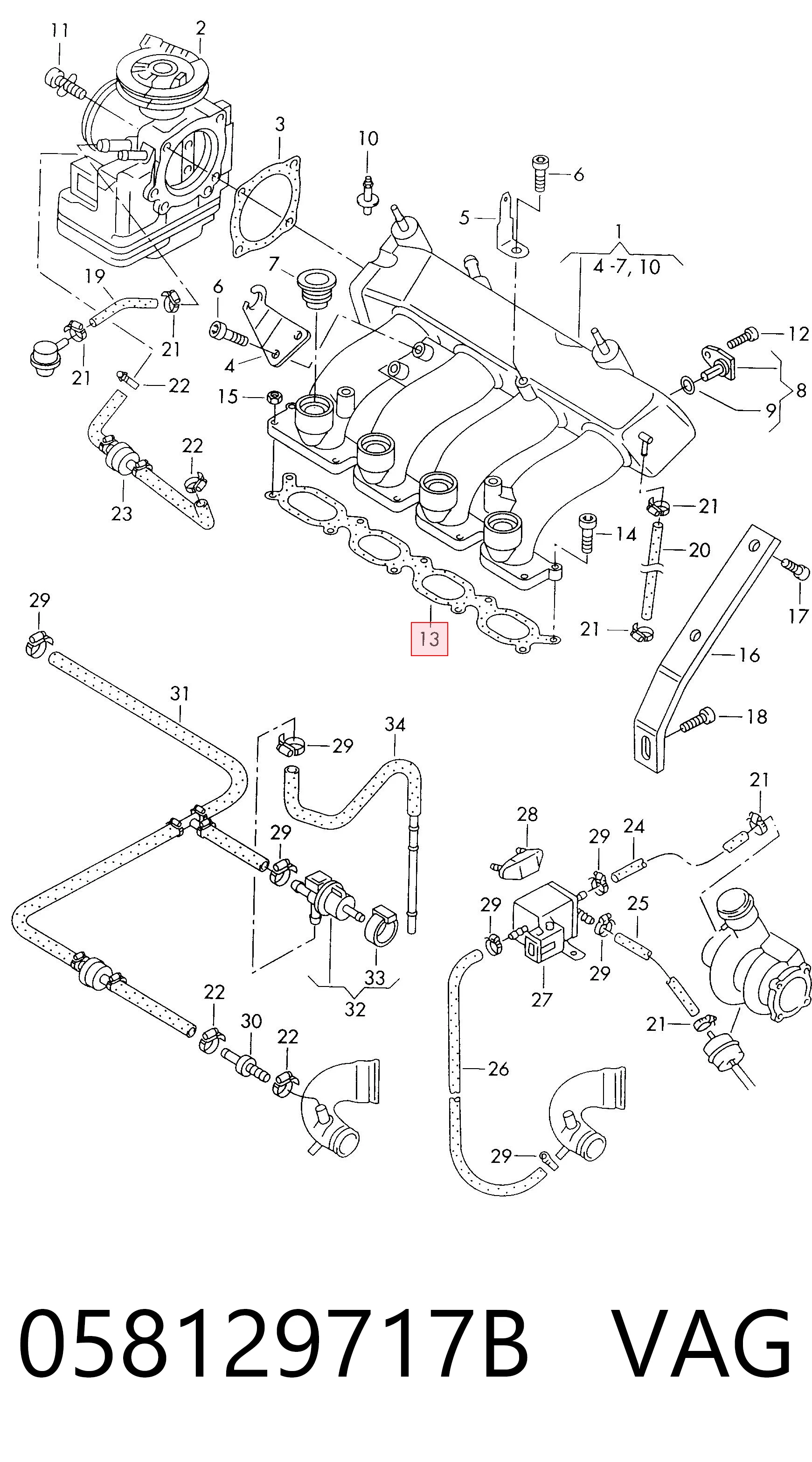 Compre Vedante de tubo coletor de admissão Audi TT 