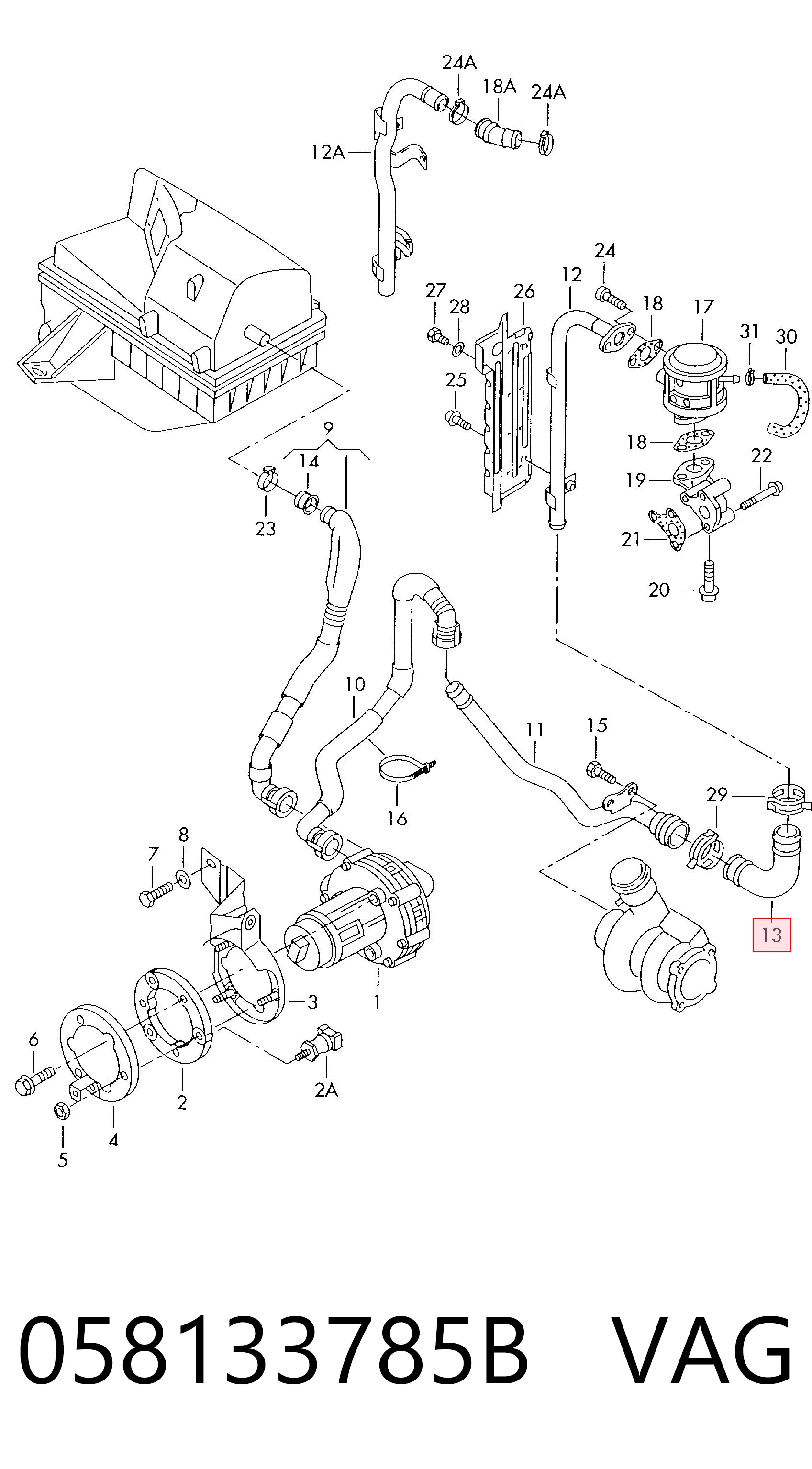 058133785B VAG Cano derivado de ventilação de cárter (de separador de óleo)